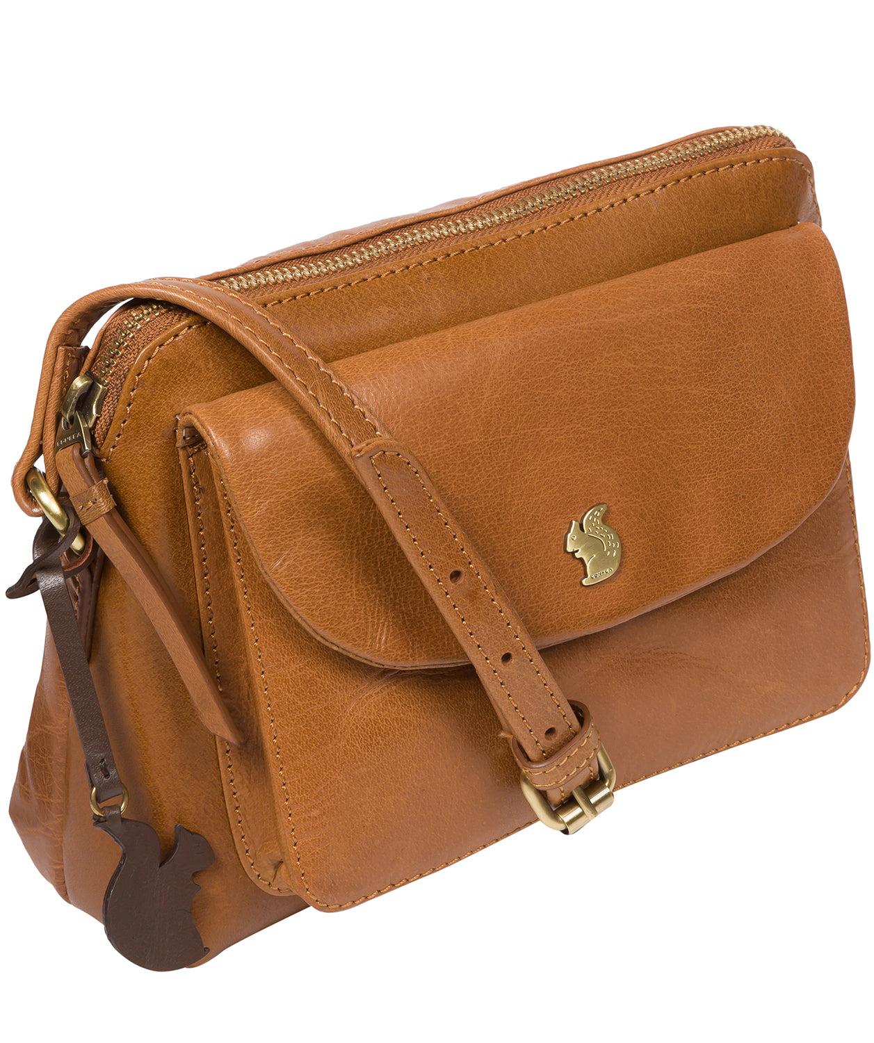 'Dainty' Dark Tan Leather Cross Body Bag