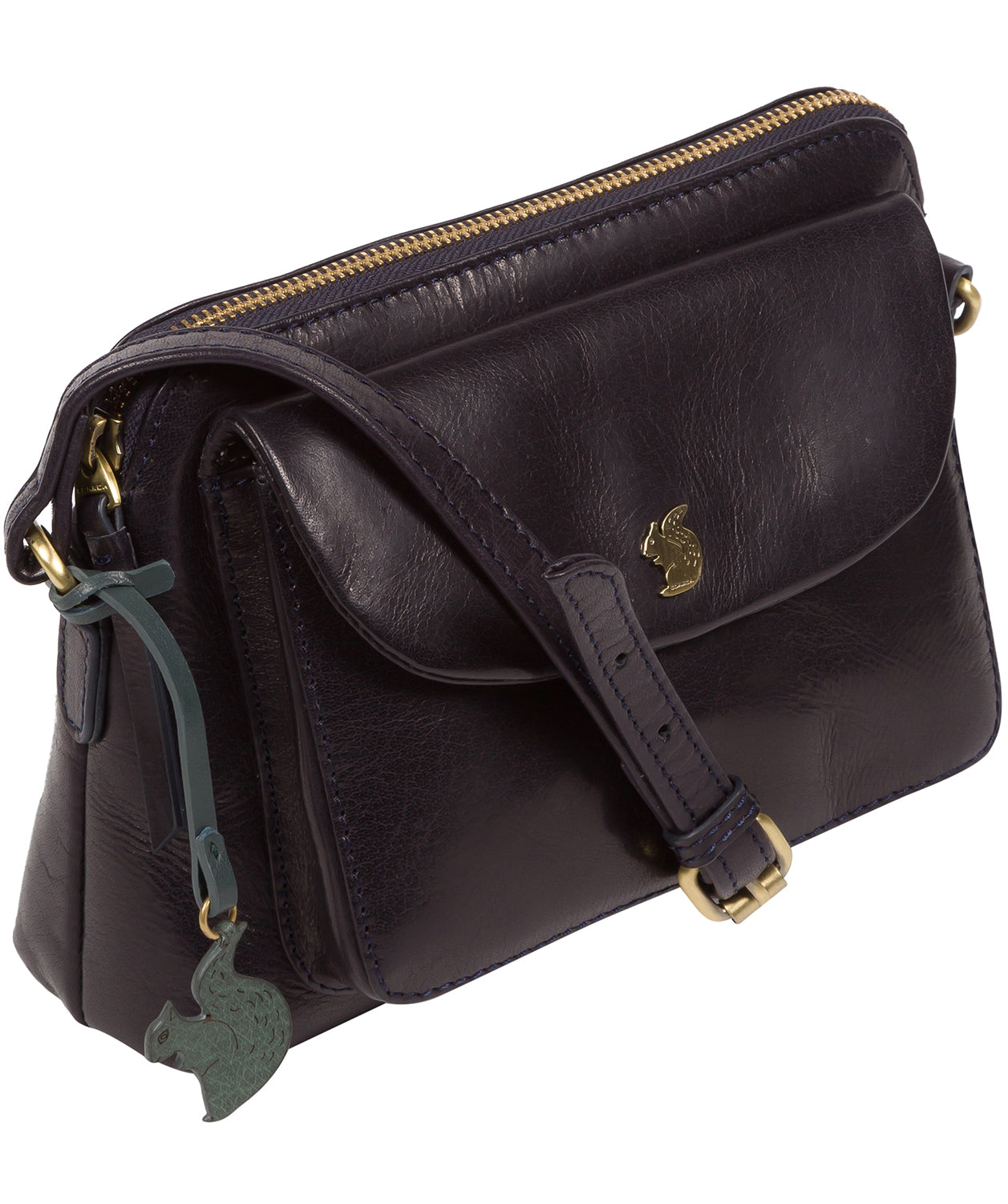 'Dainty' Plum Leather Cross Body Bag