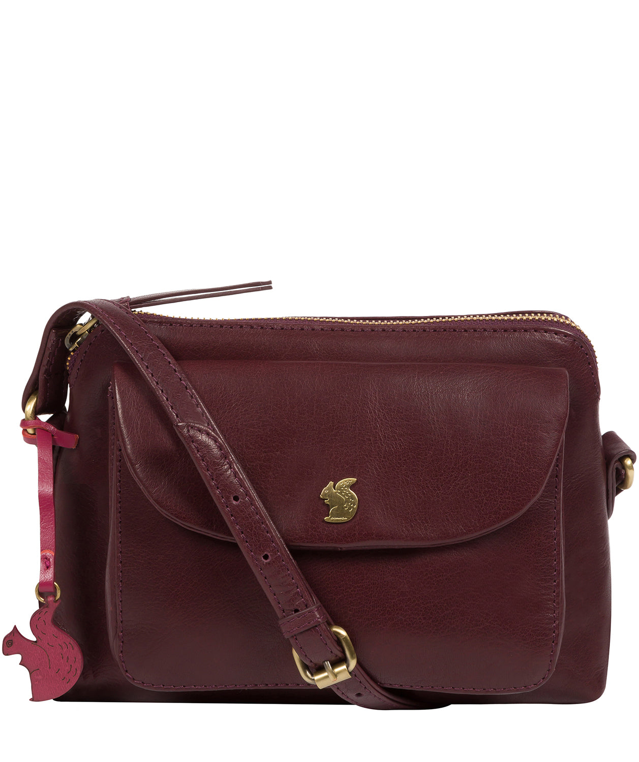 'Dainty' Plum Leather Cross Body Bag