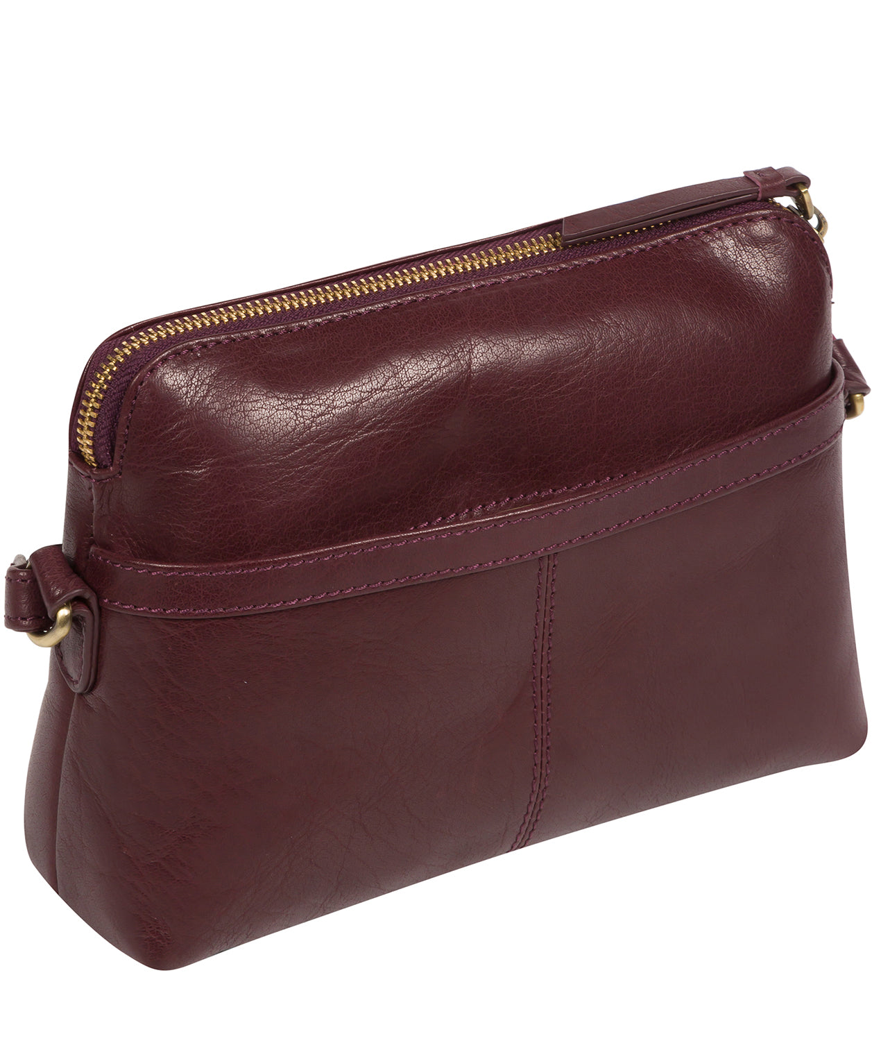 'Dainty' Plum Leather Cross Body Bag