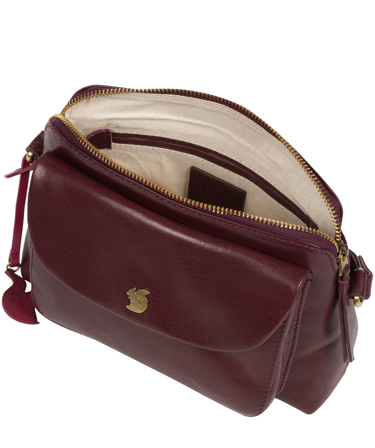 'Dainty' Plum Leather Cross Body Bag