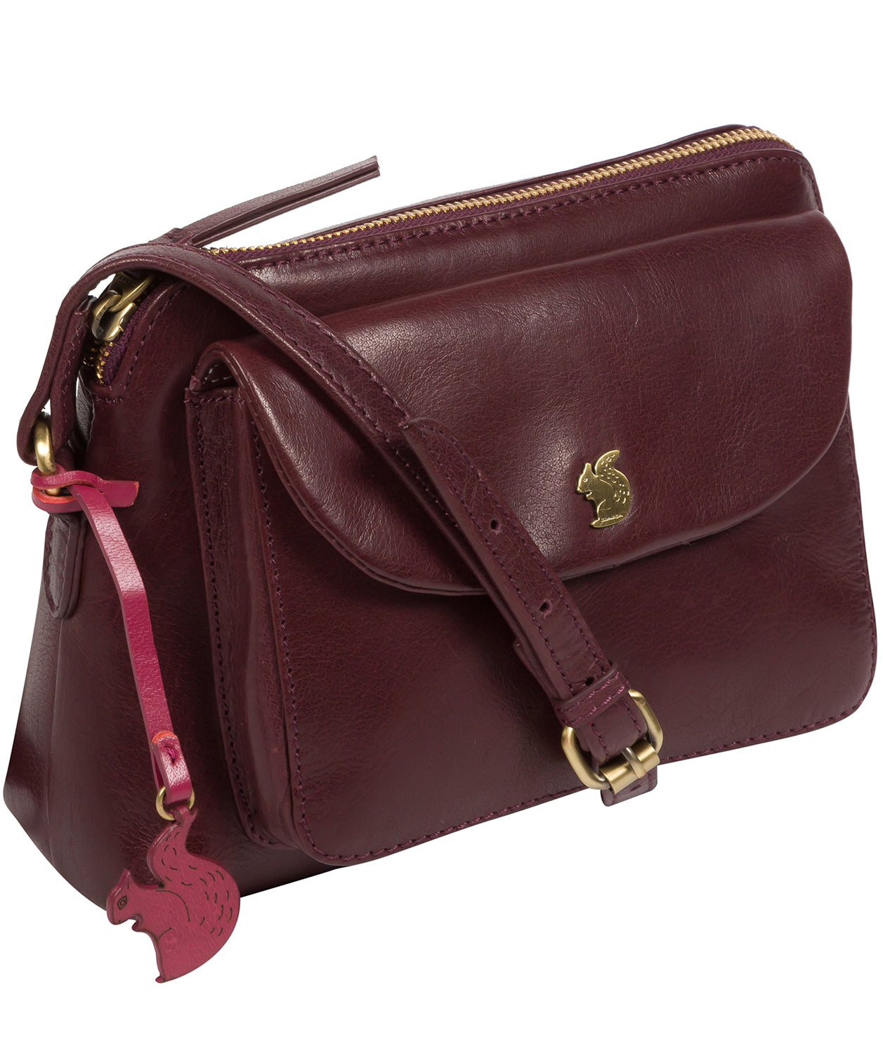 'Dainty' Plum Leather Cross Body Bag