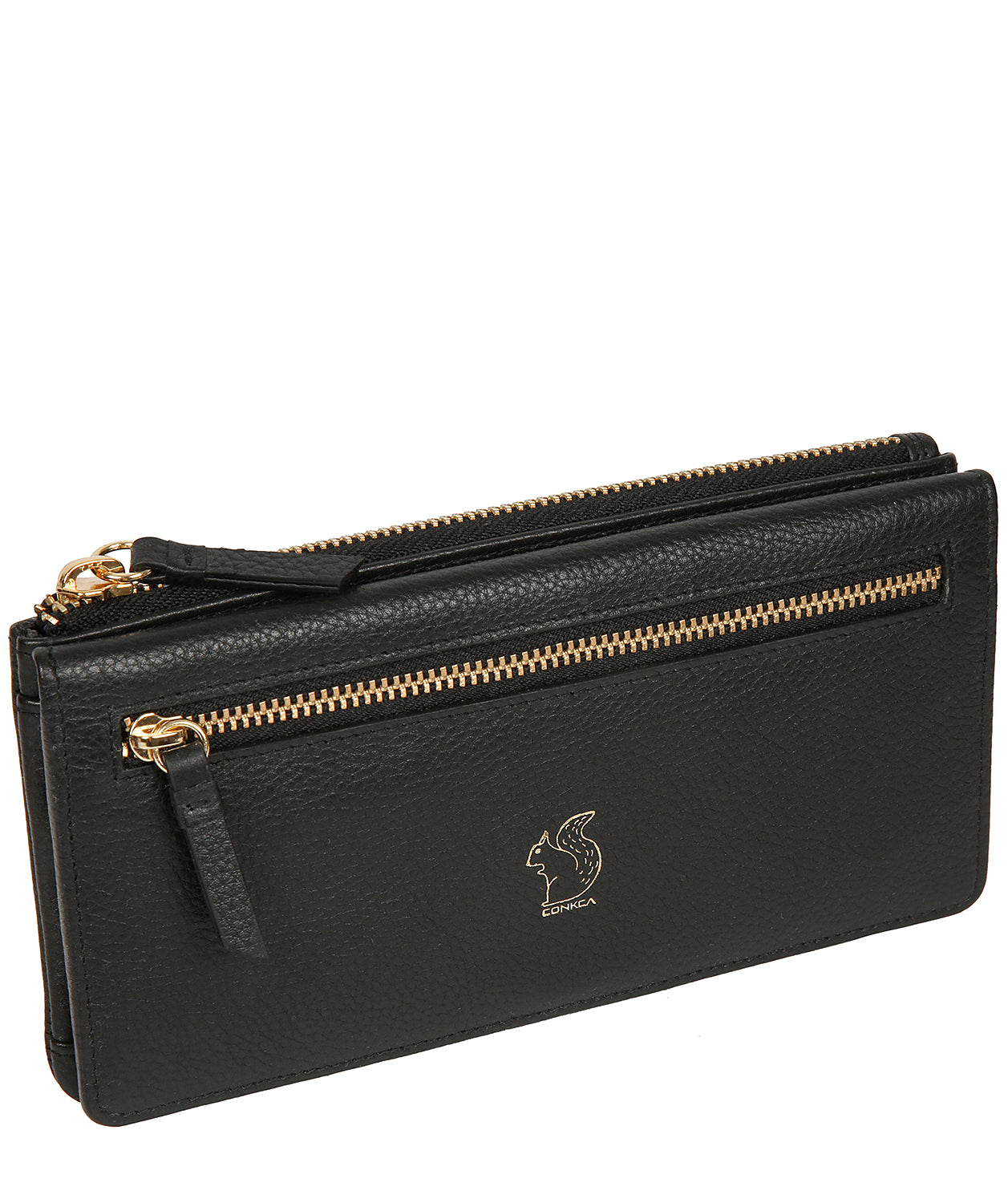 'Daya' Black Leather Purse