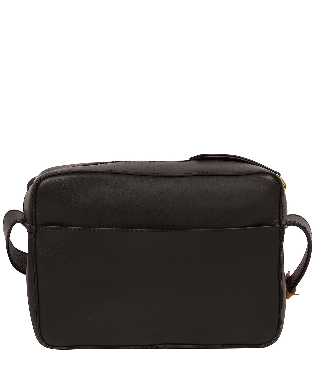 'Tatum' Jet Black Vegetable-Tanned Leather Cross Body Bag