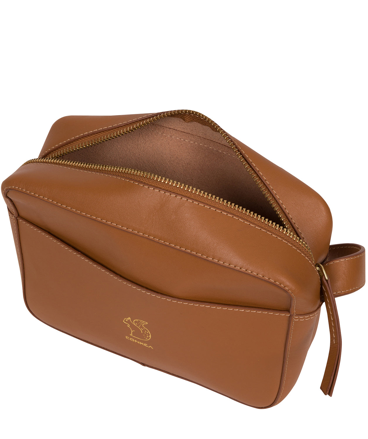 'Tatum' Saddle Tan Vegetable-Tanned Leather Cross Body Bag