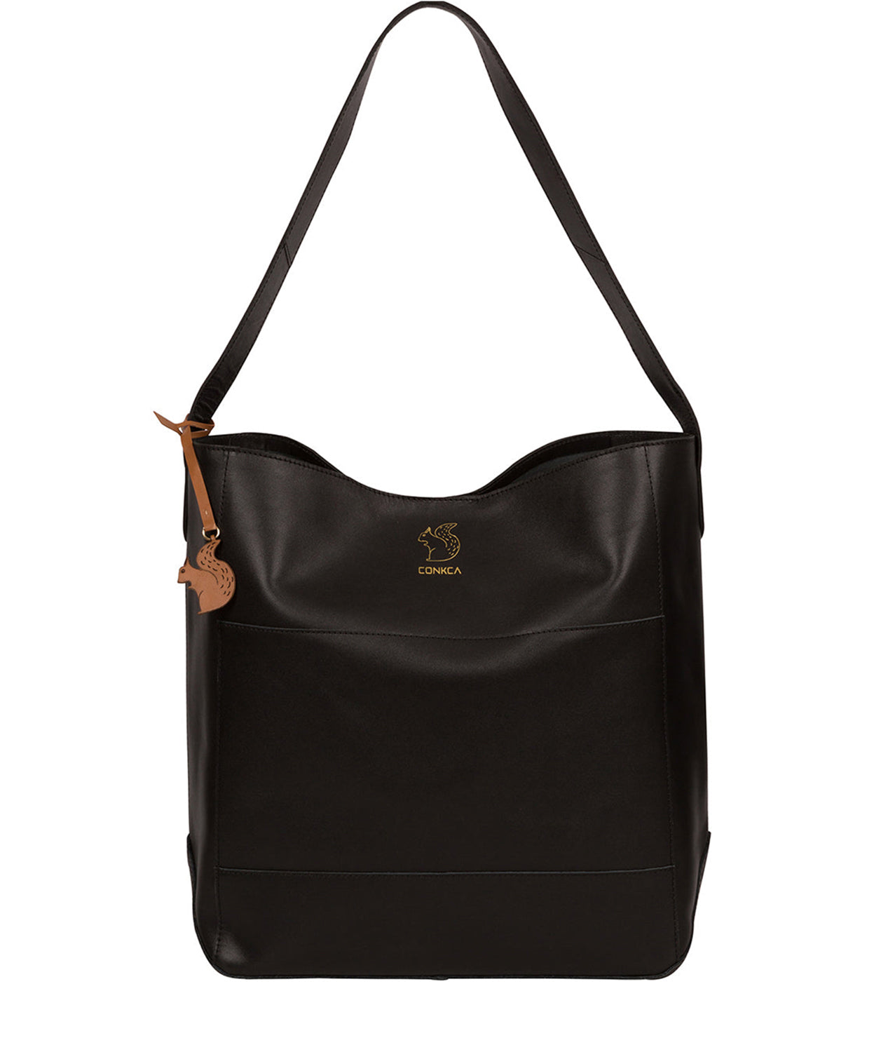 'Reynolds' Jet Black Vegetable-Tanned Leather Shoulder Bag