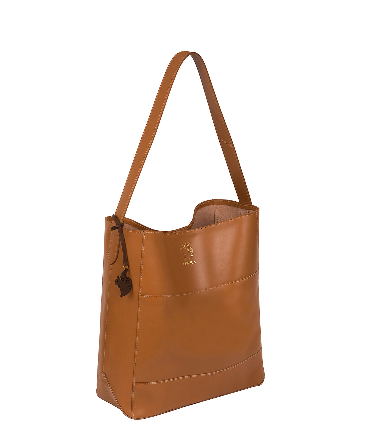 'Reynolds' Saddle Tan Vegetable-Tanned Unlined Leather Shoulder Bag