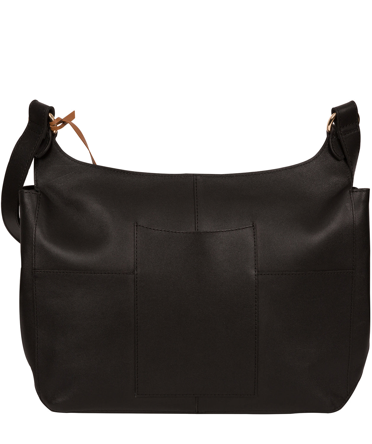 'Leto' Jet Black Vegetable Tanned Leather Cross Body Bag