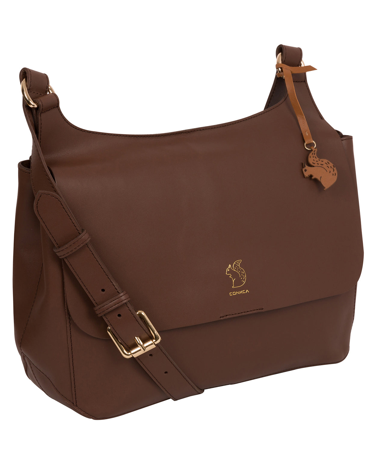 'Leto' Ombre Chestnut Vegetable Tanned Leather Cross Body Bag