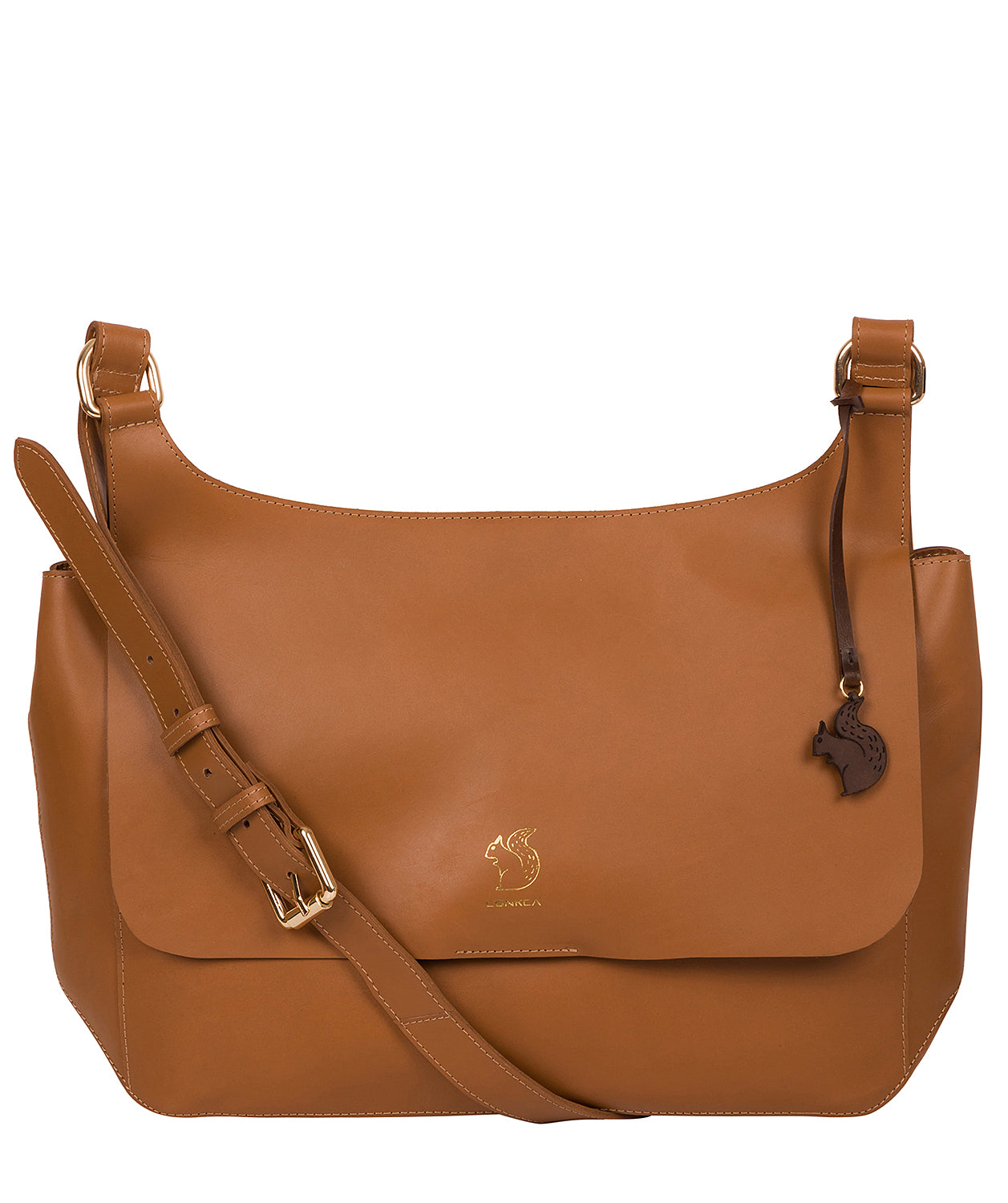 'Leto' Saddle Tan Leather Cross Body Bag