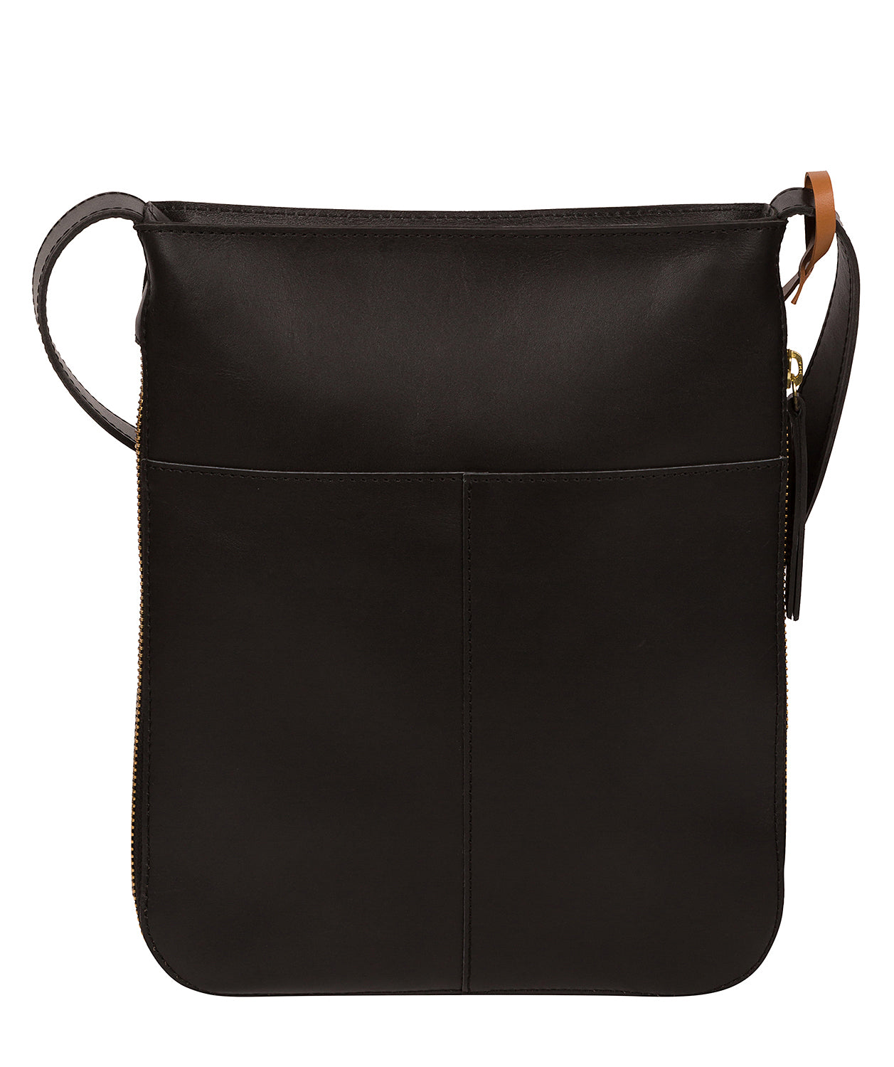 'Lautner' Jet Black Leather Cross Body Bag