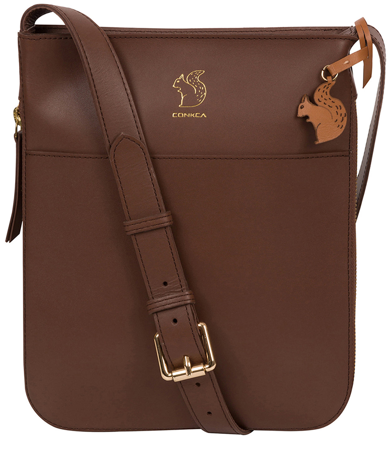 'Lautner' Ombré Chestnut Vegetable-Tanned Leather Cross Body Bag