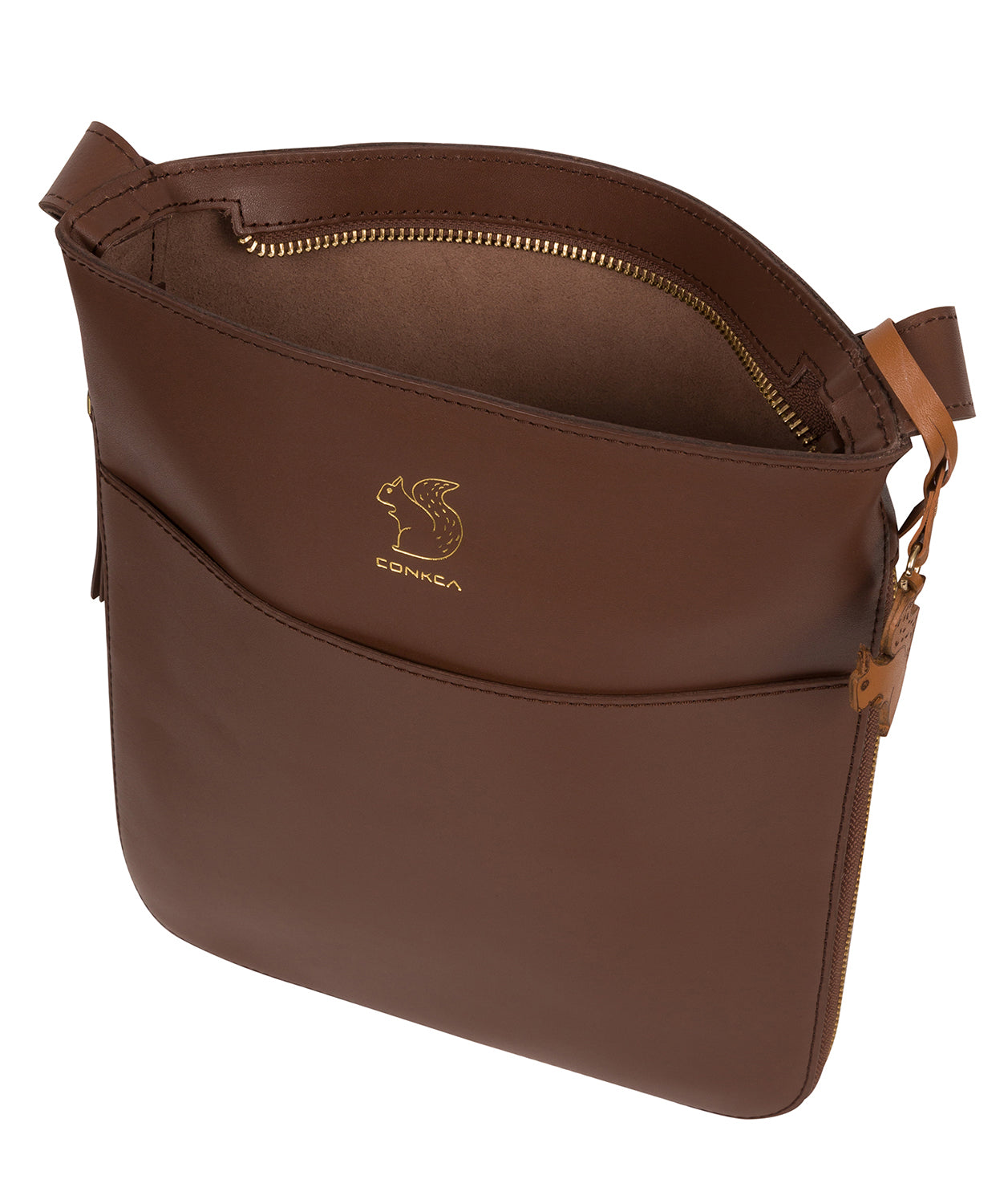 'Lautner' Ombre Chestnut Vegetable Tanned Leather Cross Body Bag