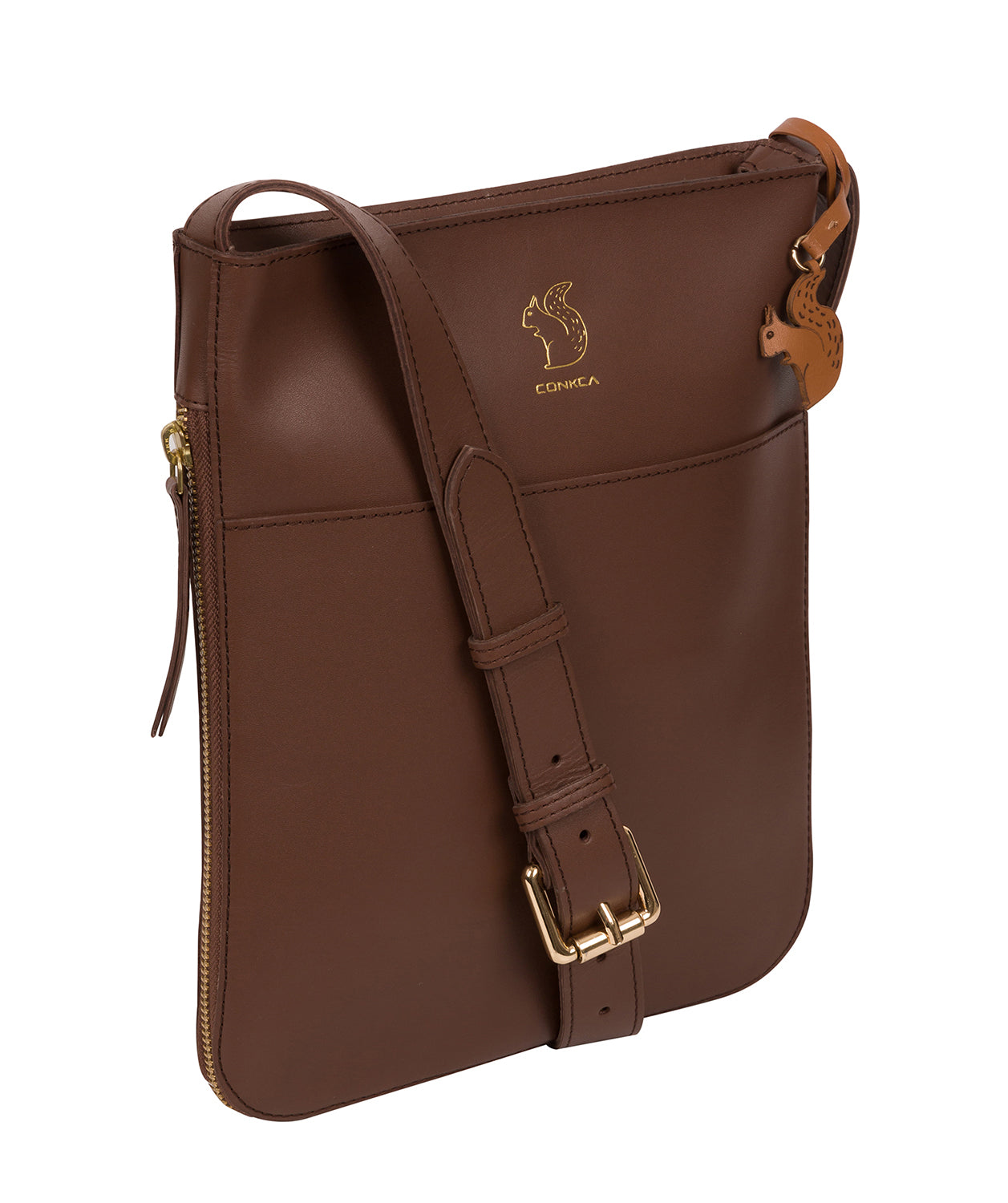 'Lautner' Ombre Chestnut Vegetable Tanned Leather Cross Body Bag