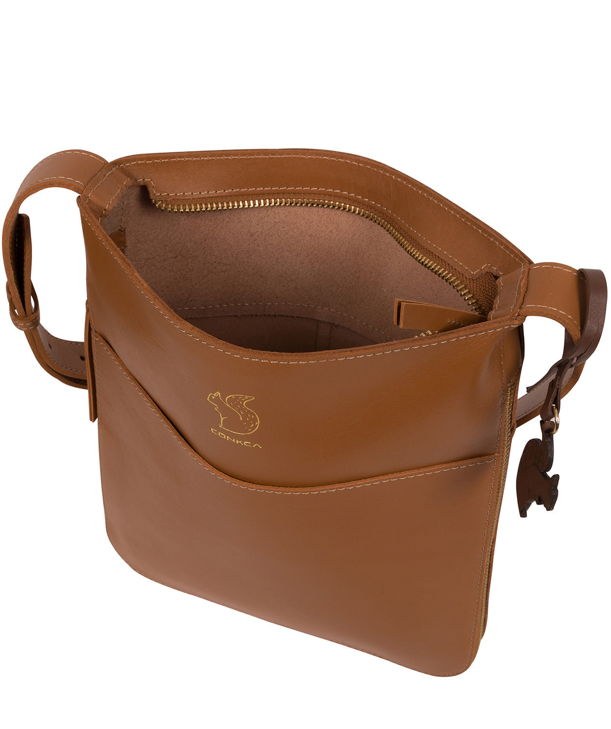 'Lautner' Saddle Tan Vegetable Tanned Leather Cross Body Bag