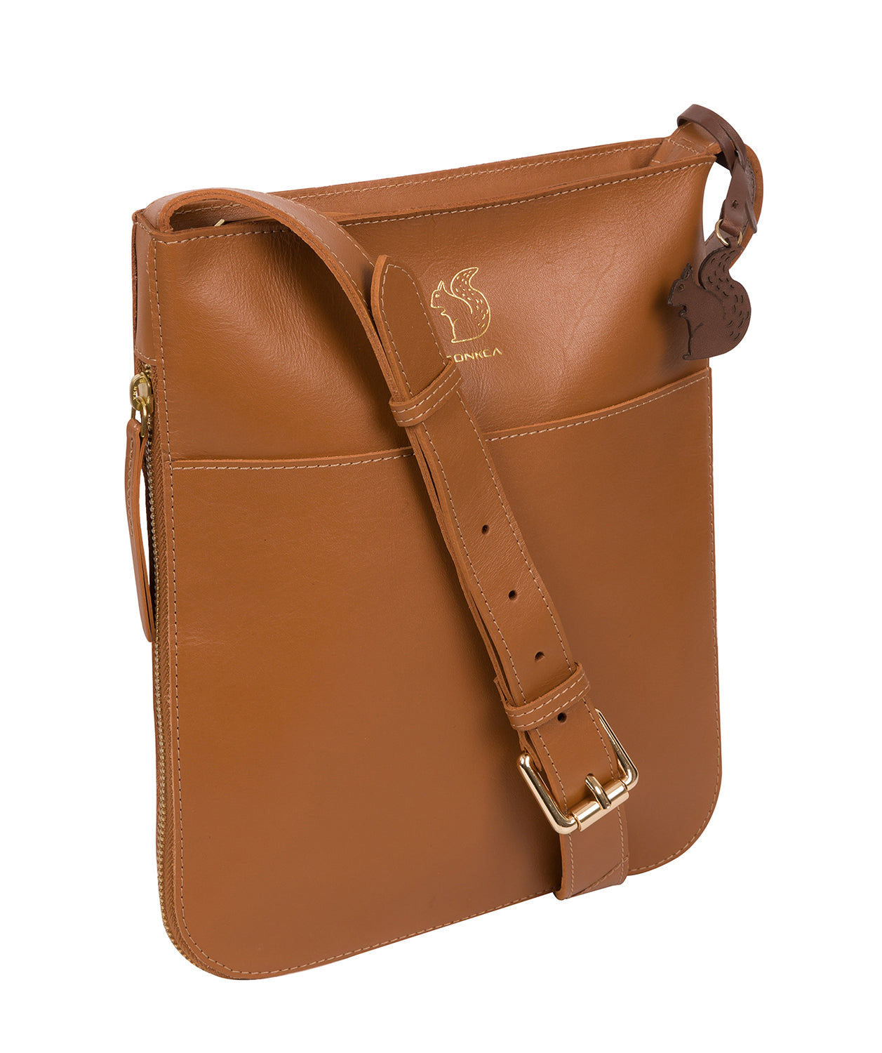 'Lautner' Saddle Tan Vegetable Tanned Leather Cross Body Bag