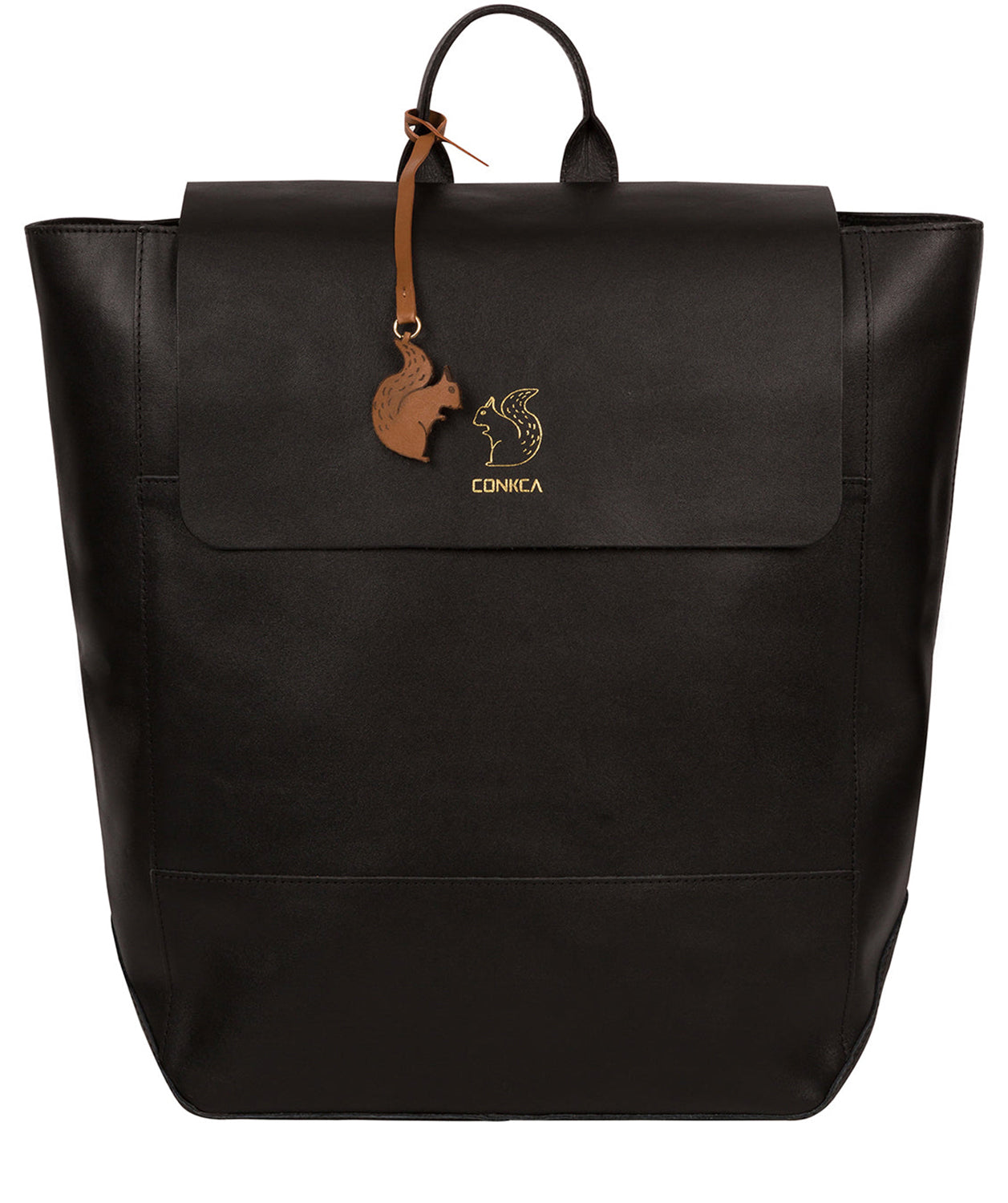 'Butler' Jet Black Vegetable-Tanned Leather Backpack