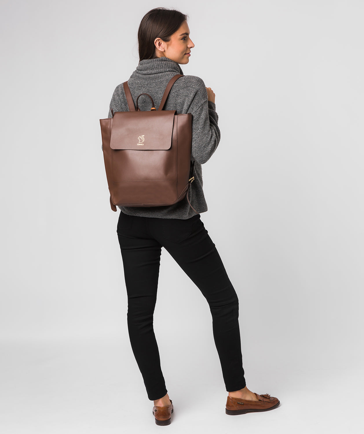 'Butler' Ombre Chestnut Vegetable-Tanned Leather Backpack