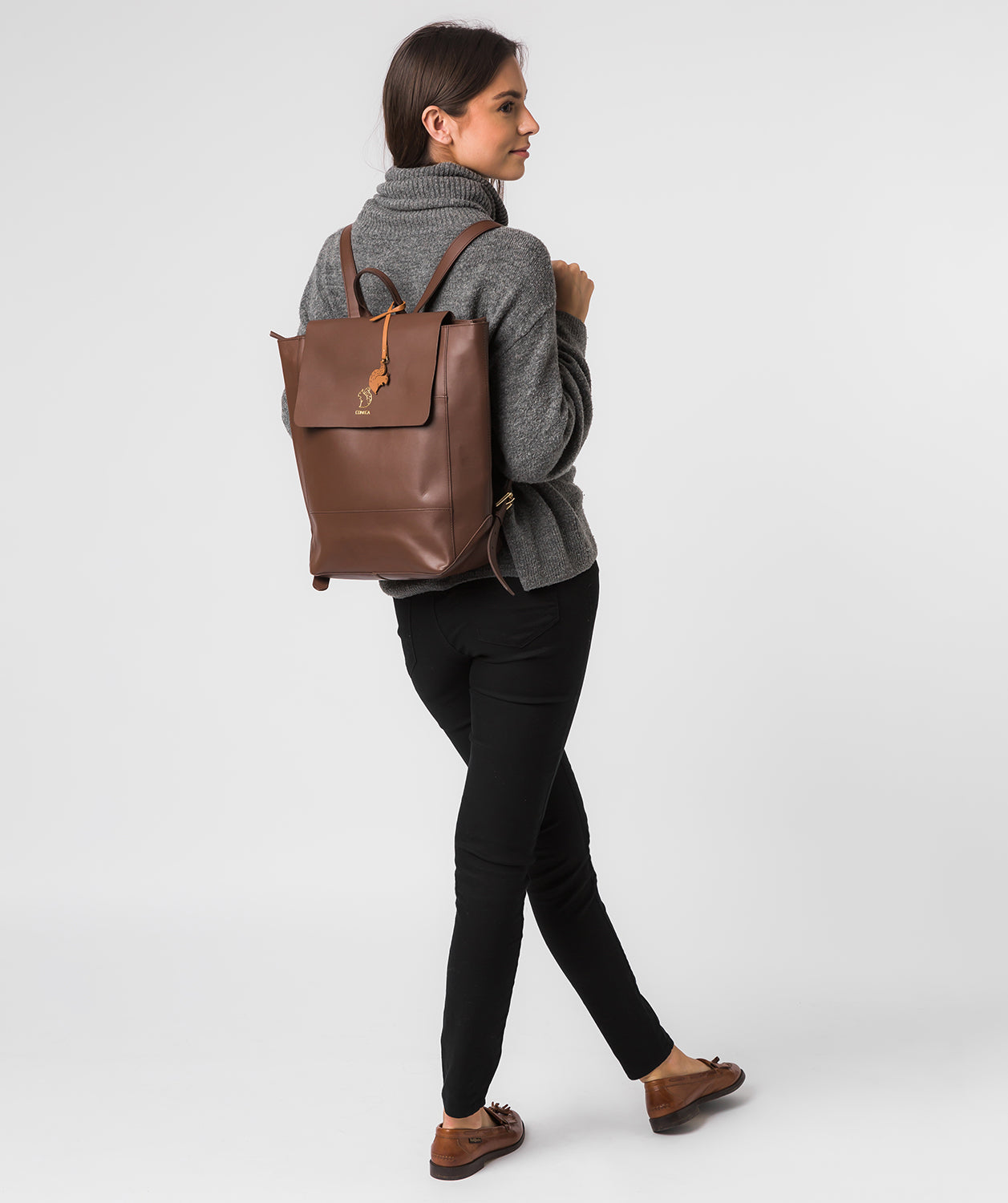 'Butler' Ombre Chestnut Vegetable-Tanned Leather Backpack