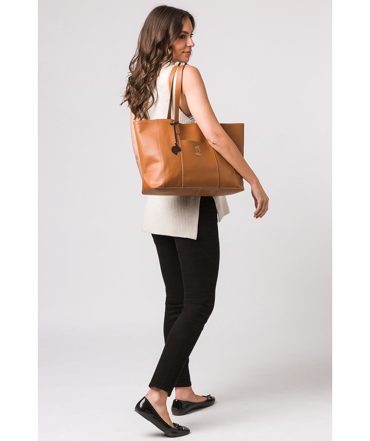 'Ginny' Saddle Tan Vegetable-Tanned Leather Tote Bag