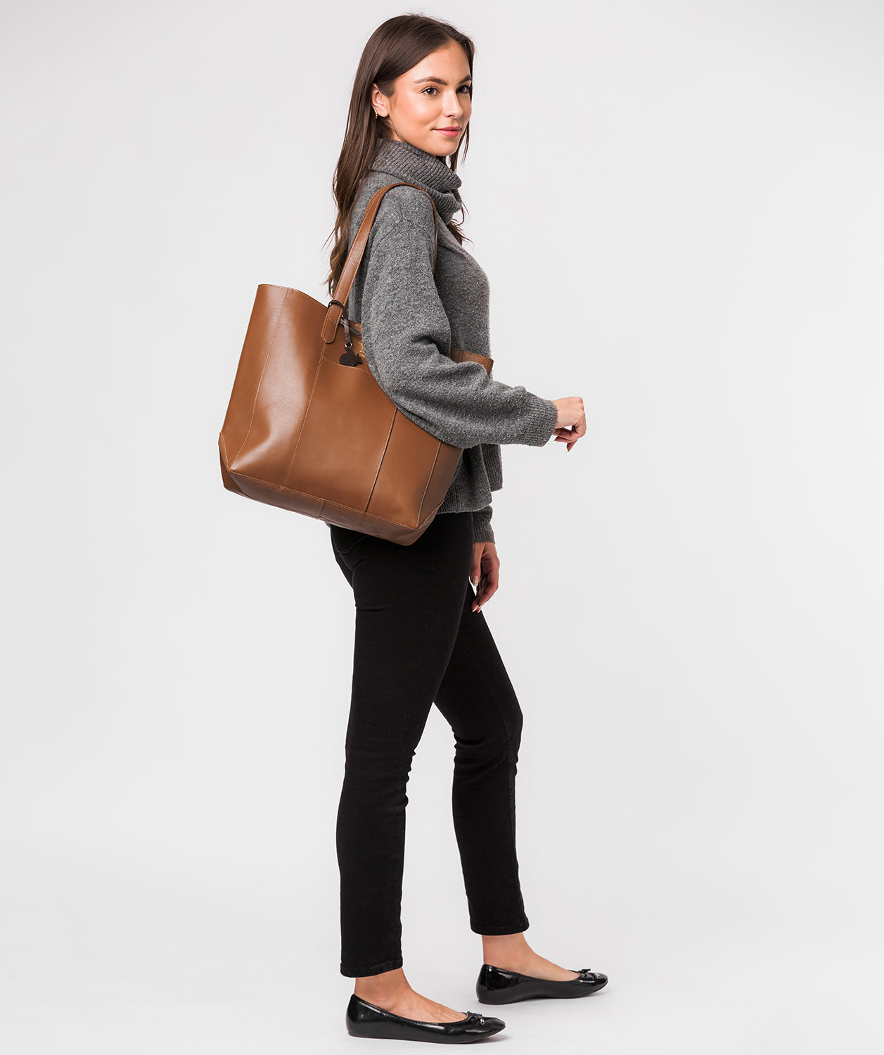 'Hardy' Saddle Tan Vegetable-Tanned Leather Shopper Bag