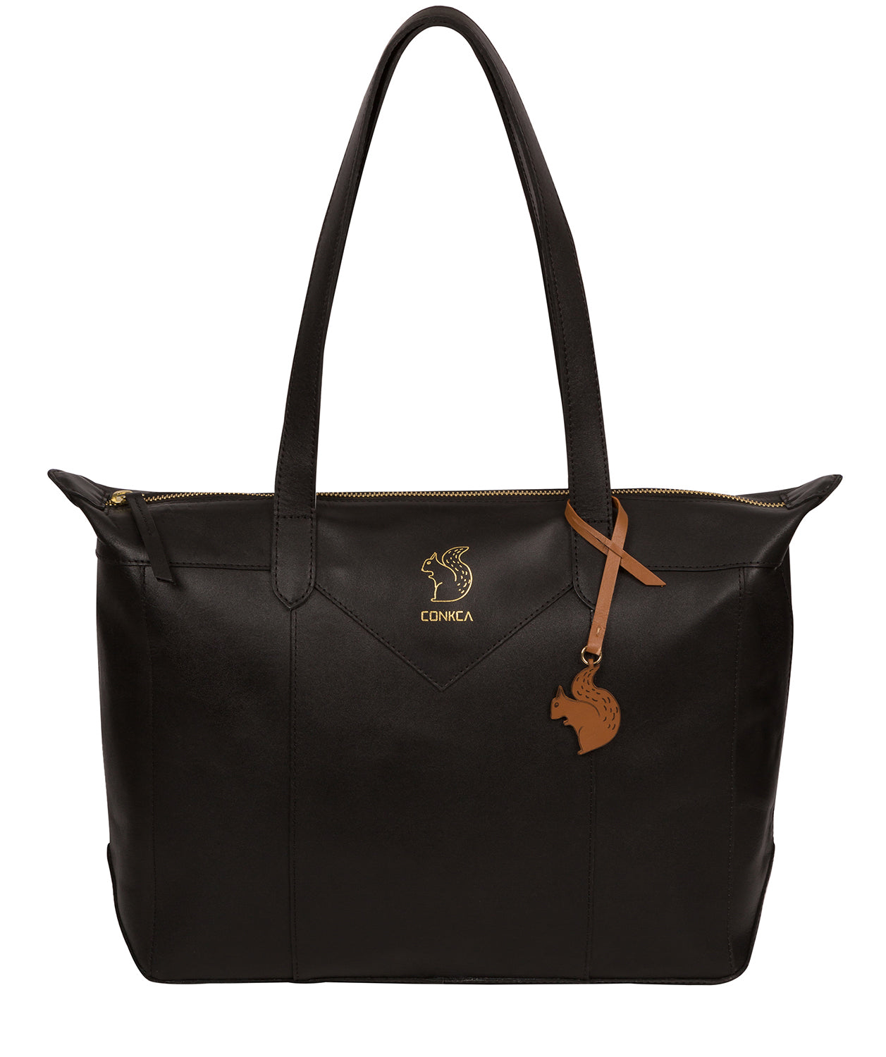 'Molly' Jet Black Vegetable-Tanned Tote Bag