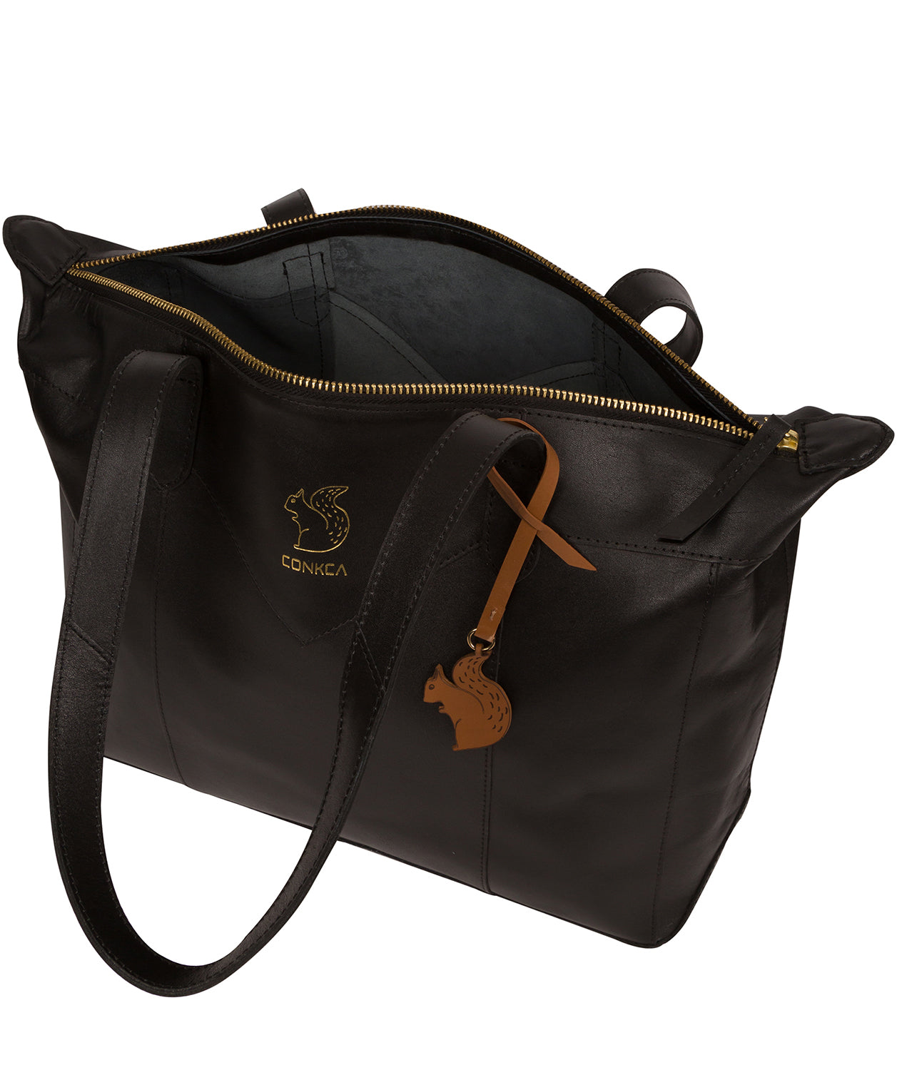 'Molly' Jet Black Vegetable-Tanned Tote Bag