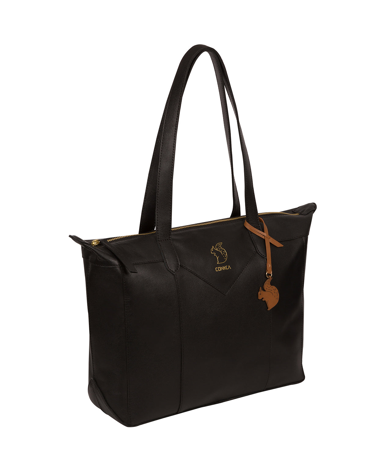 'Molly' Jet Black Vegetable-Tanned Tote Bag