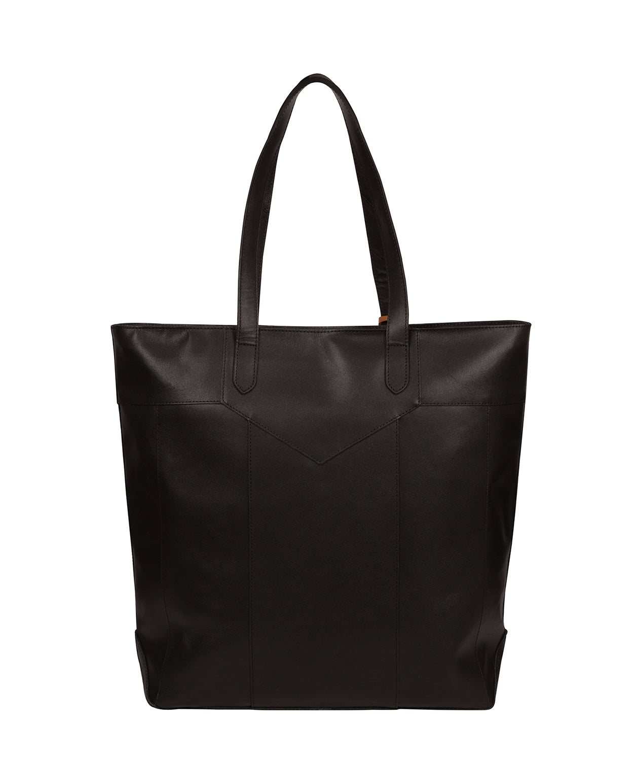 'Eliza' Jet Black Vegetable-Tanned Leather Unlined Extra-Large Shopper Bag