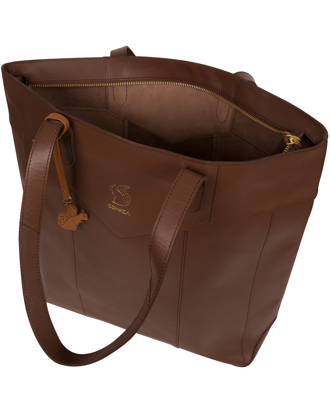 'Eliza' Ombré Chestnut Vegetable-Tanned Unlined Leather Extra-Large Shopper Bag