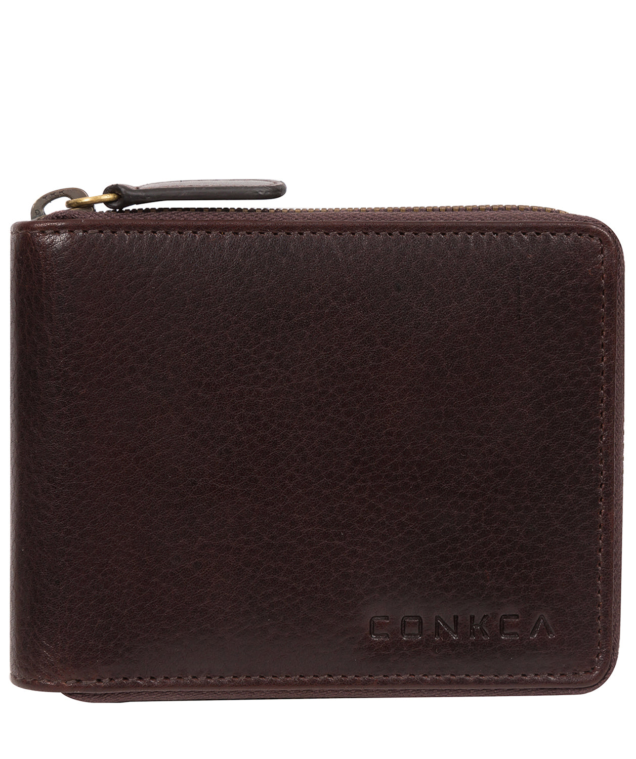 'Chief' Brown Leather Zip-Round Wallet