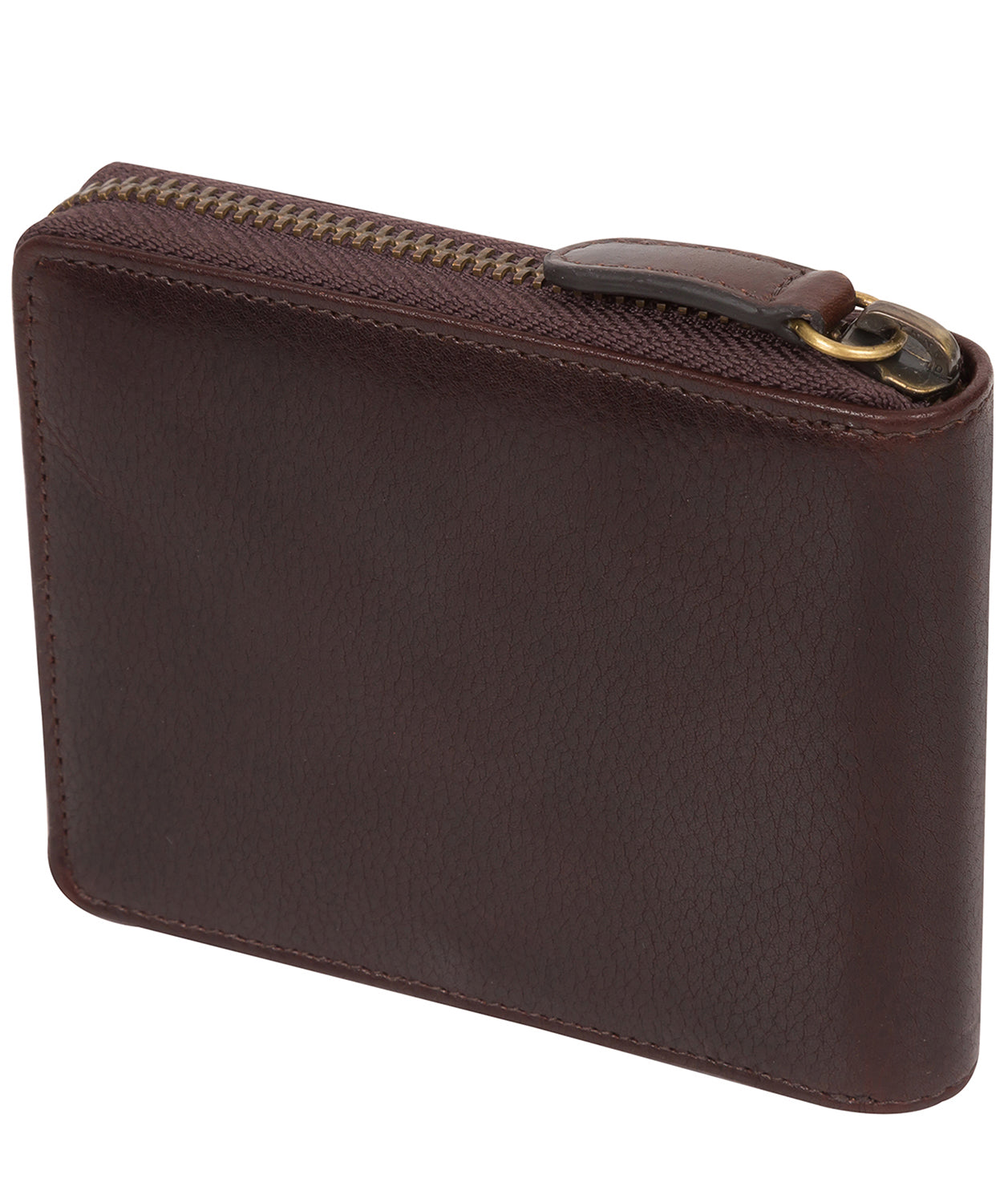 'Chief' Brown Leather Zip-Round Wallet