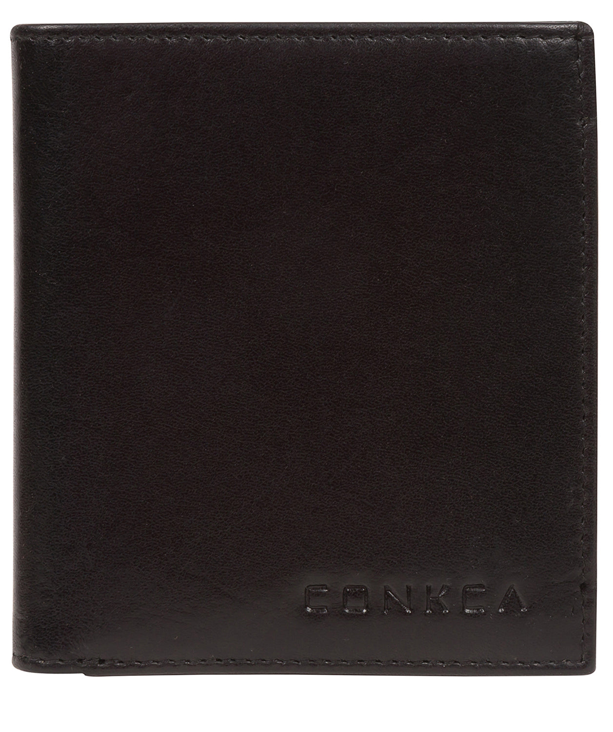 'Commandant' Black Leather Bi-Fold Card Holder Wallet