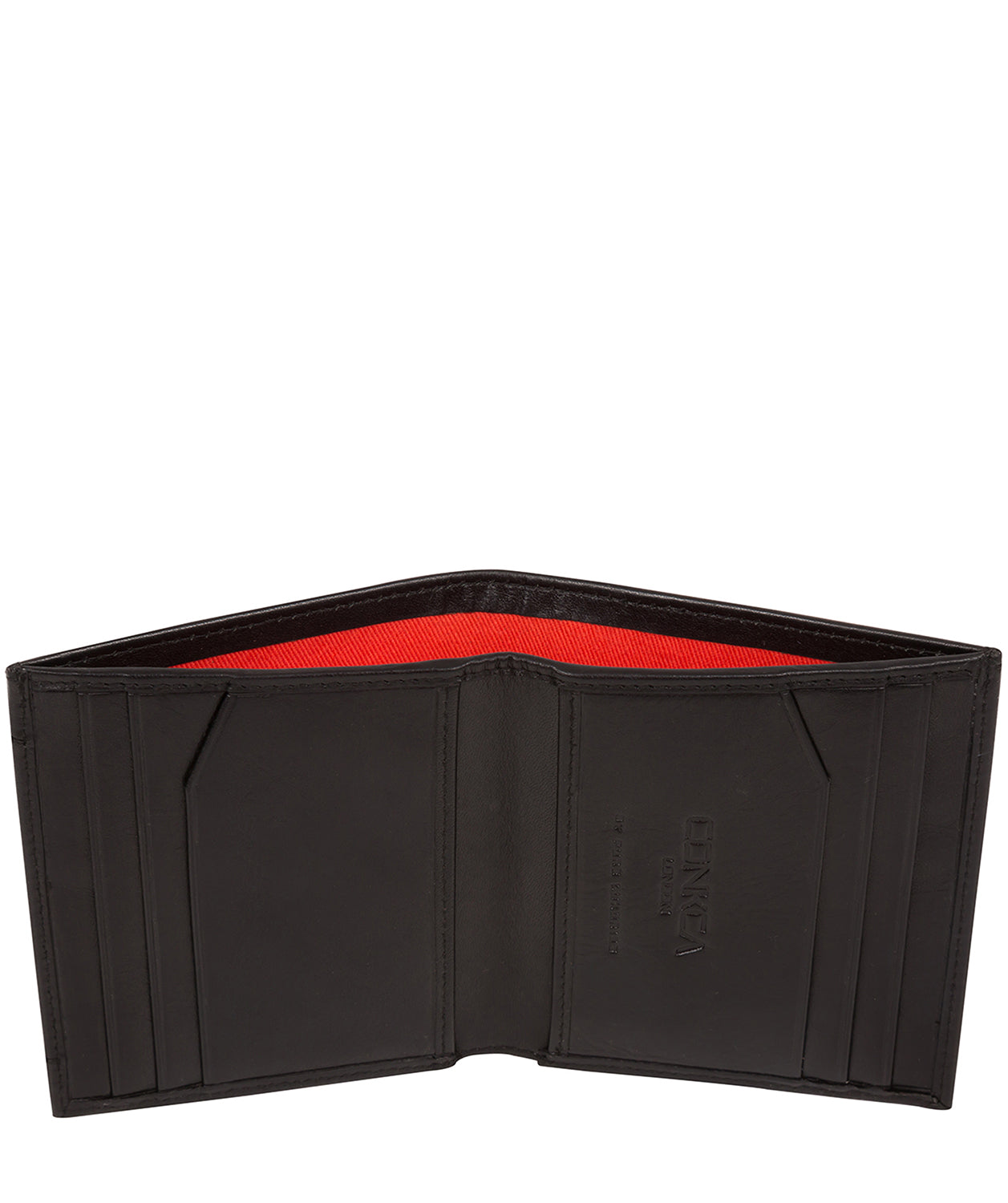 'Commandant' Black Leather Bi-Fold Card Holder Wallet