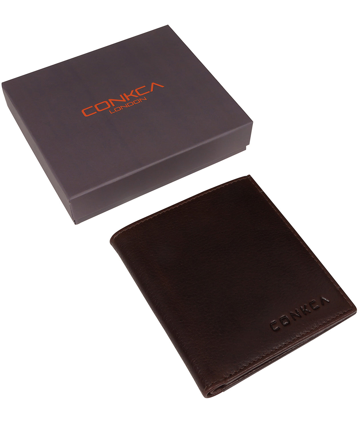 'Commandant' Brown Leather Bi-Fold Card Holder Wallet