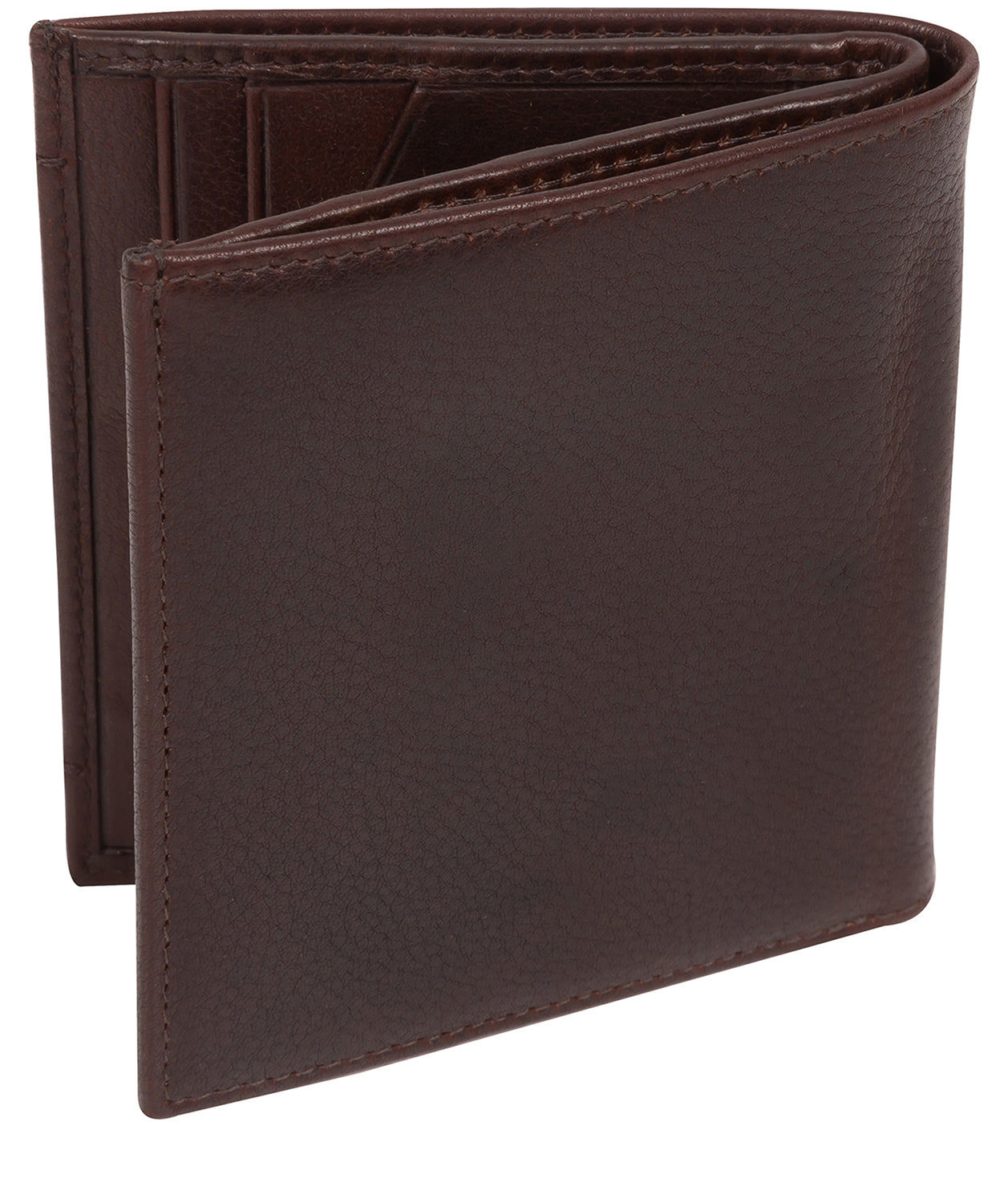 'Commandant' Brown Leather Bi-Fold Card Holder Wallet