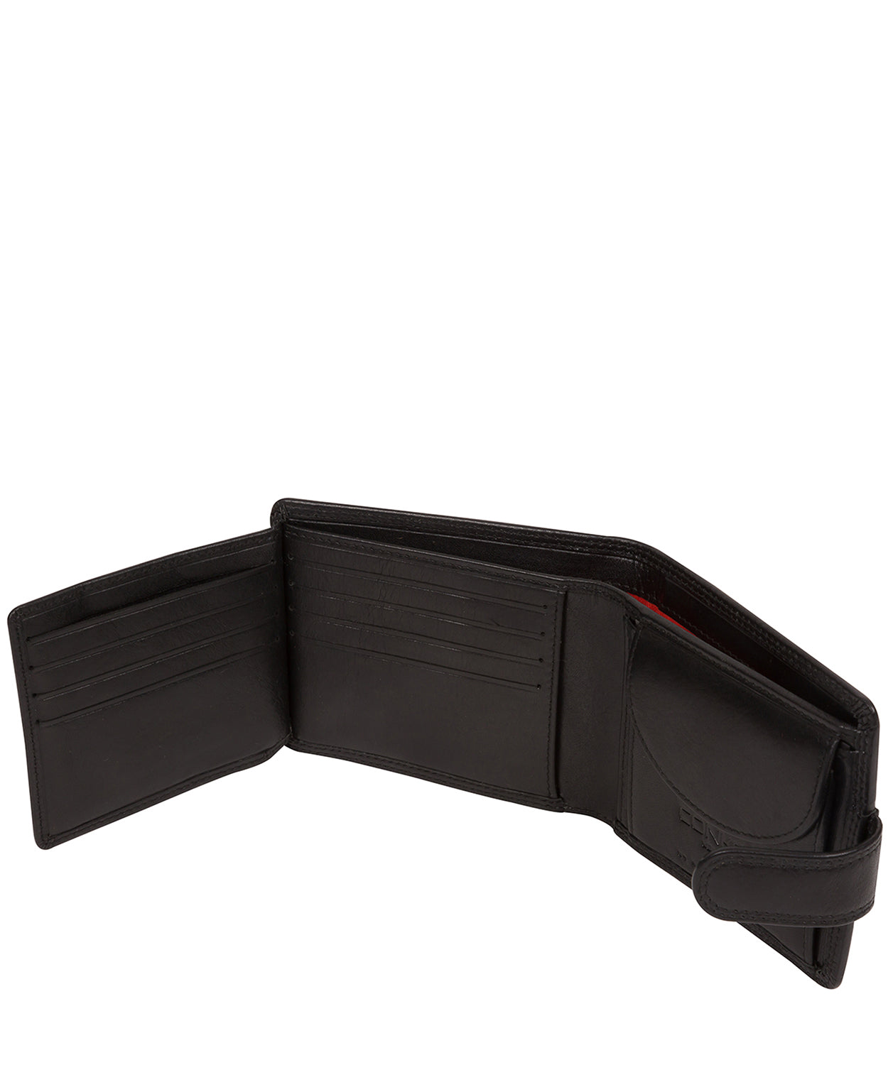 'Major' Black Leather Tri-Fold Wallet