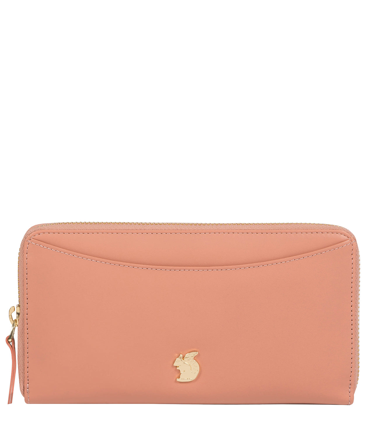 'Candy' Misty Rose Leather Zip-Round Purse