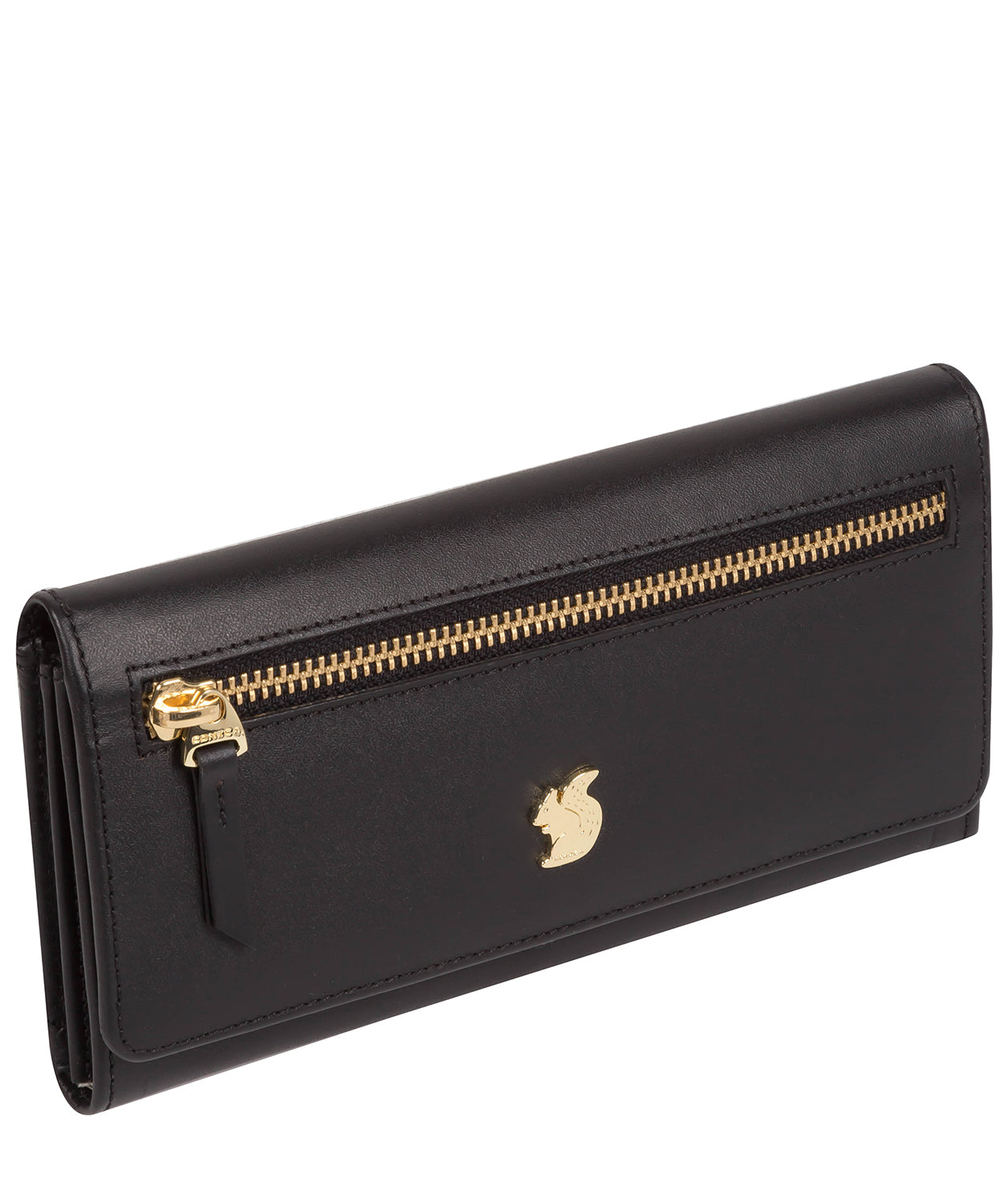 'Honey' Black Leather Bi-Fold Purse