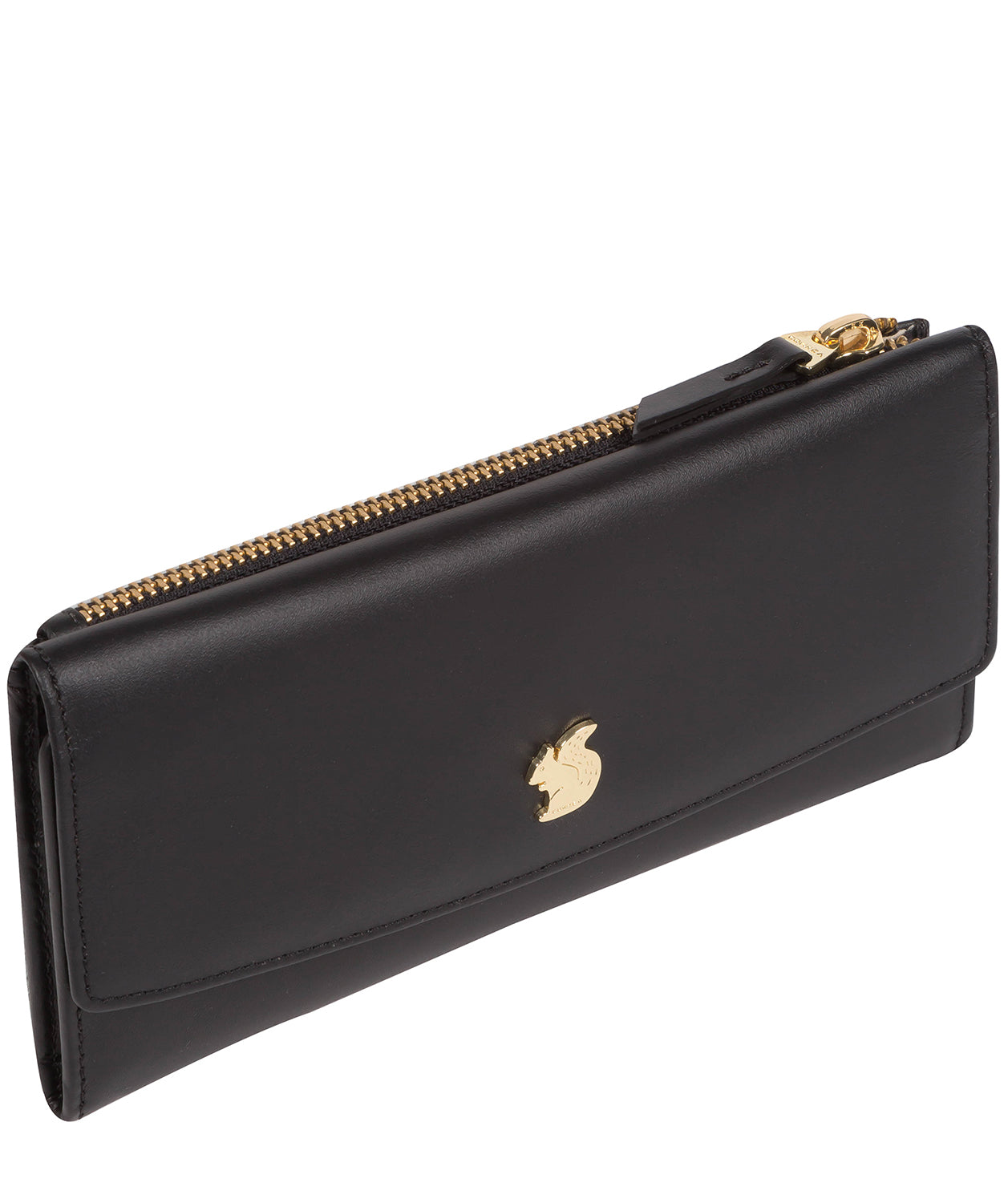 'Sugar' Black Leather Tri-Fold Purse