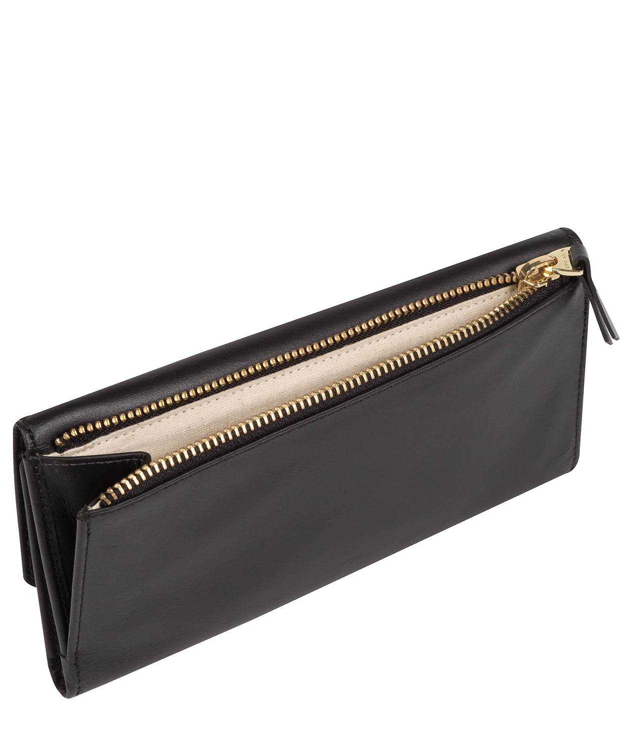 'Sugar' Black Leather Tri-Fold Purse