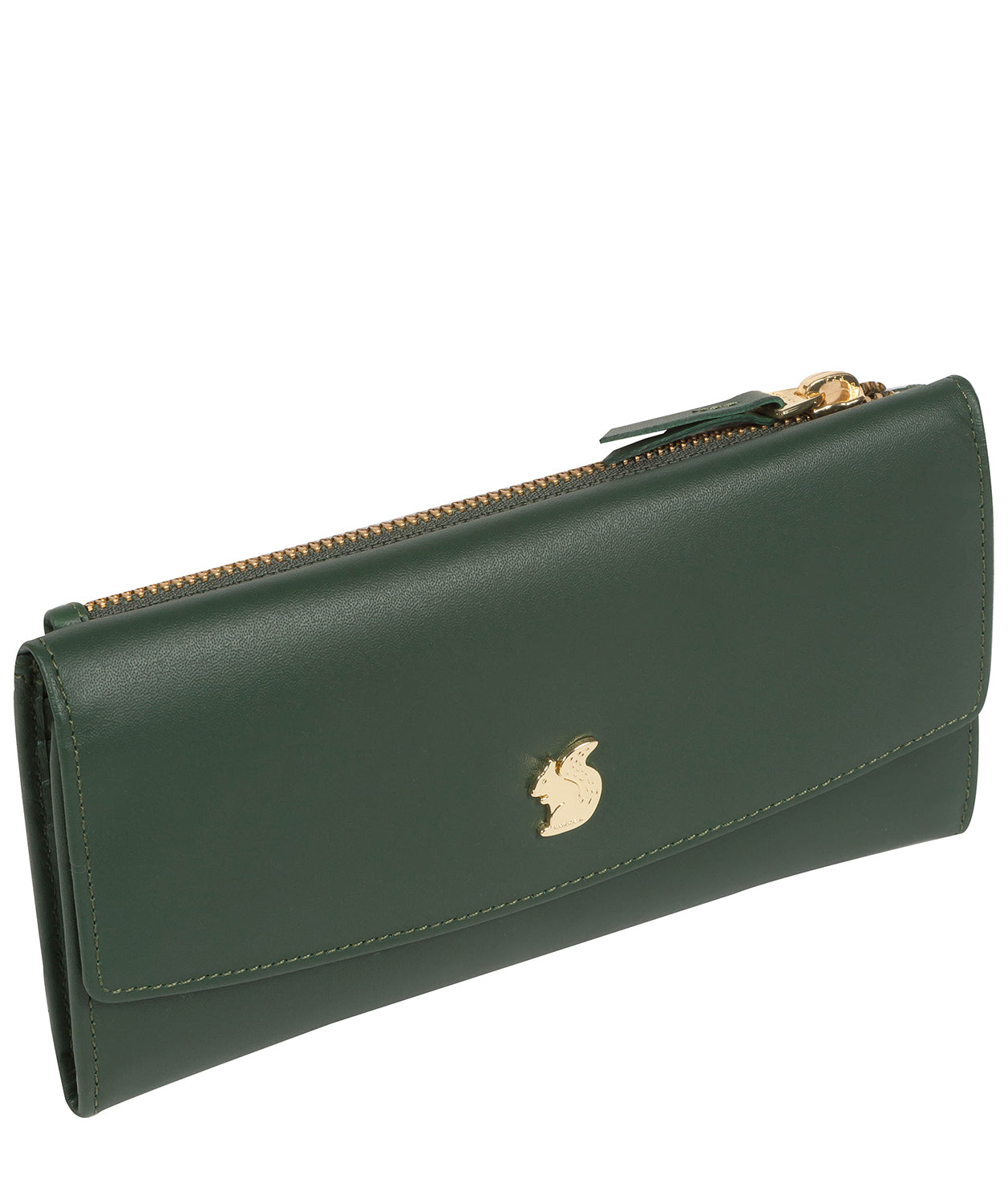 'Sugar' Evergreen Leather Tri-Fold Purse