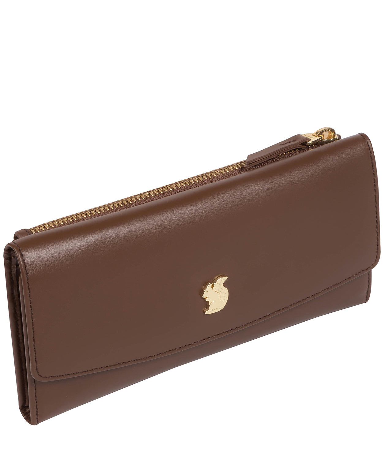 'Sugar' Ombré Chestnut Leather Tri-Fold Purse