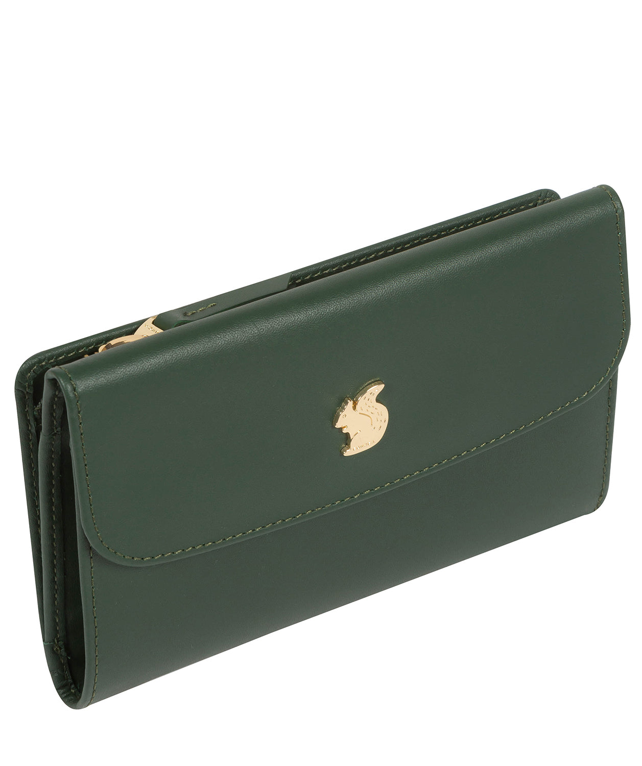 'Maple' Evergreen Leather Tri-Fold Purse