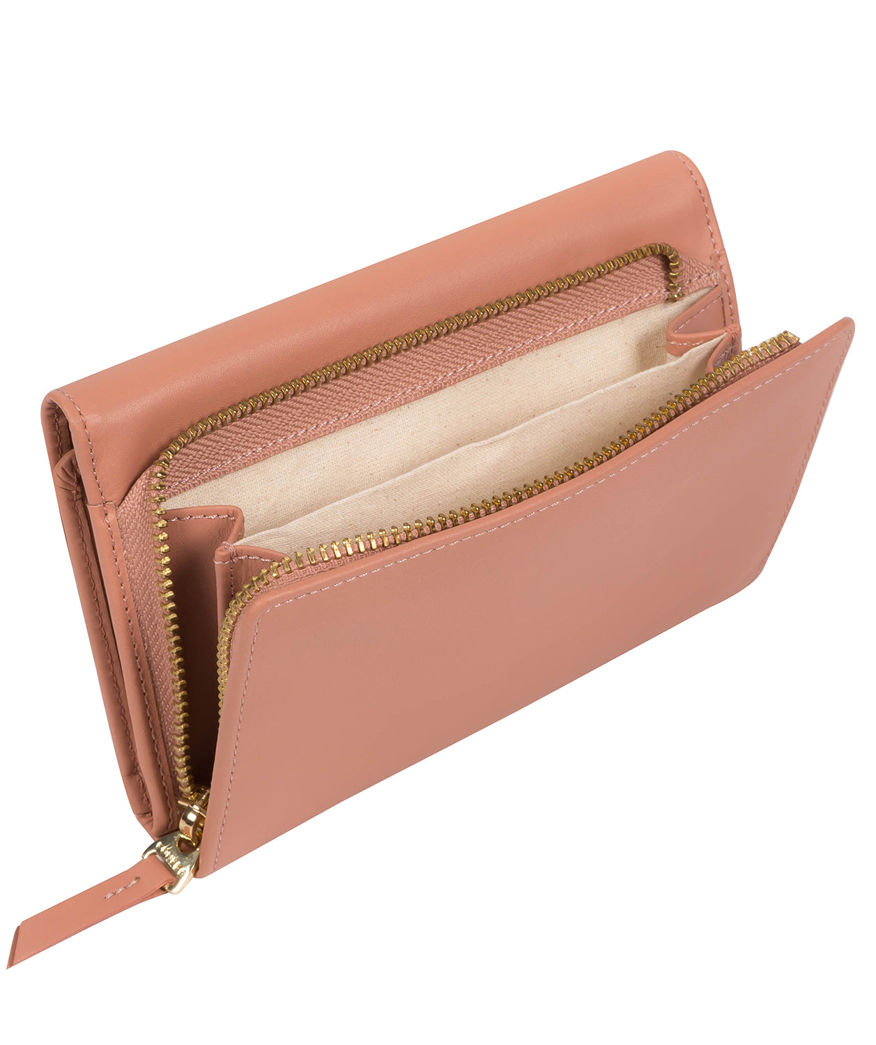 'Maple' Misty Rose Leather Tri-Fold Purse