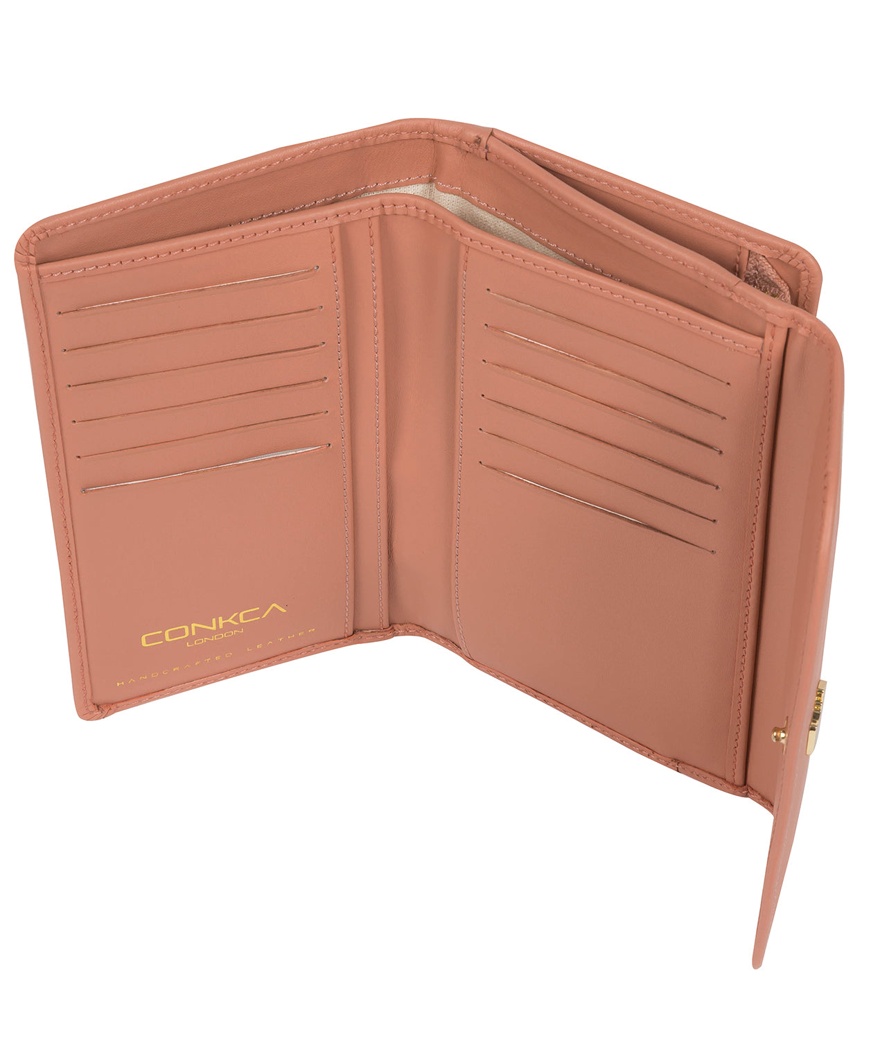 'Maple' Misty Rose Leather Tri-Fold Purse