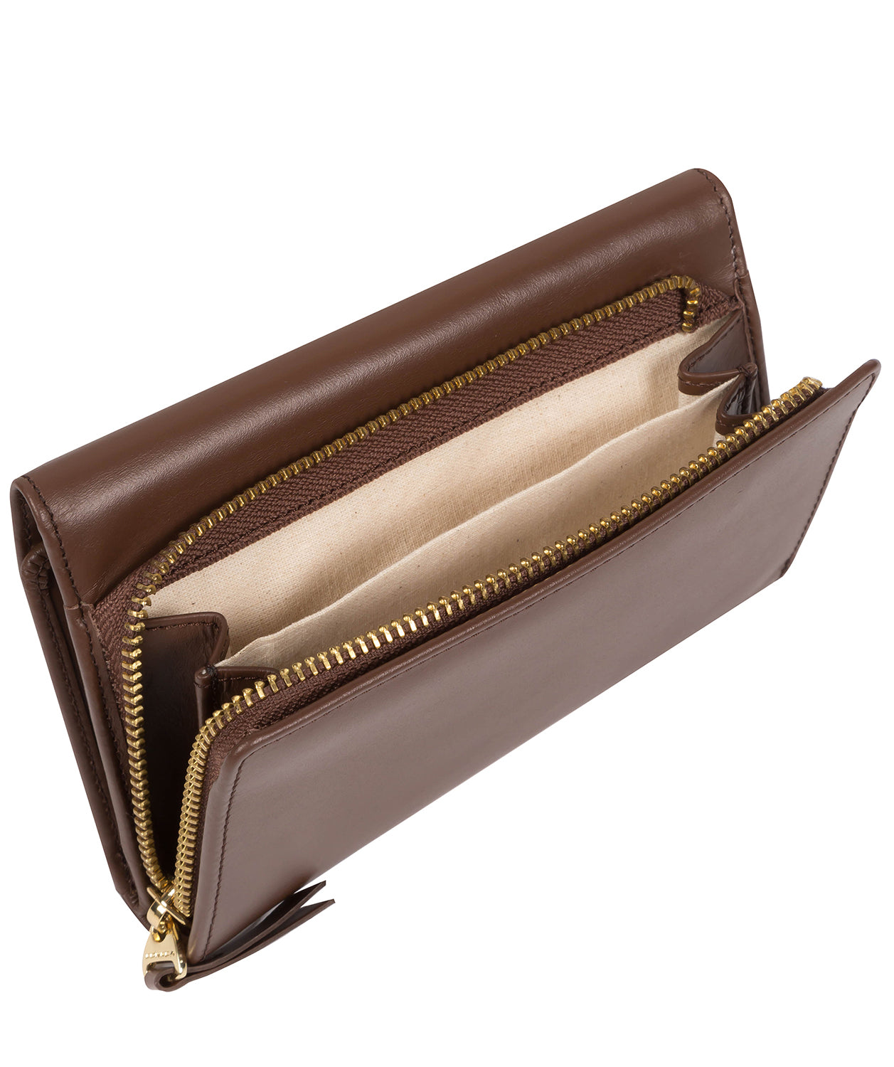 'Maple' Ombré Chestnut Leather Tri-Fold Purse