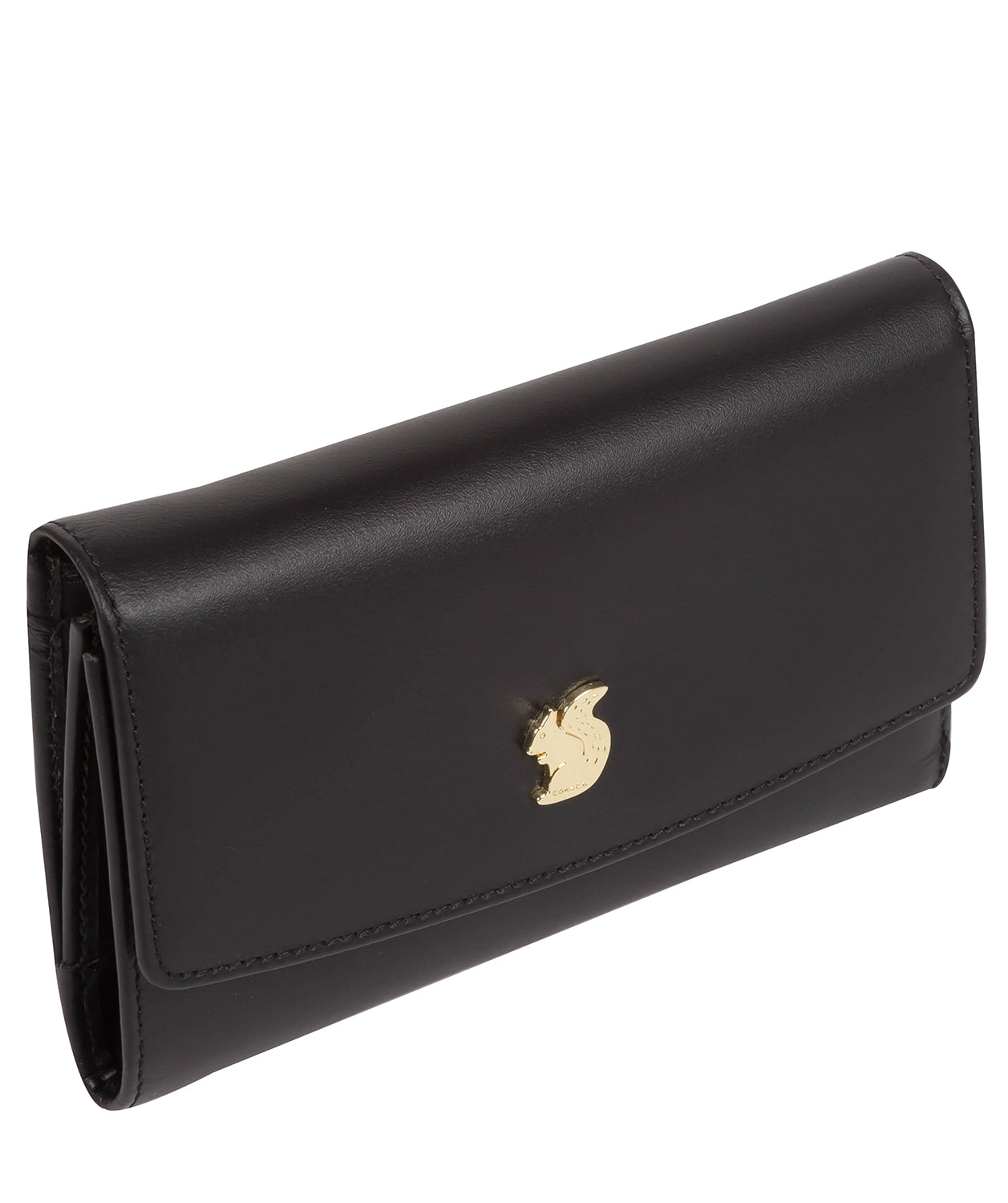 'Sherry' Black Leather Tri-Fold Purse