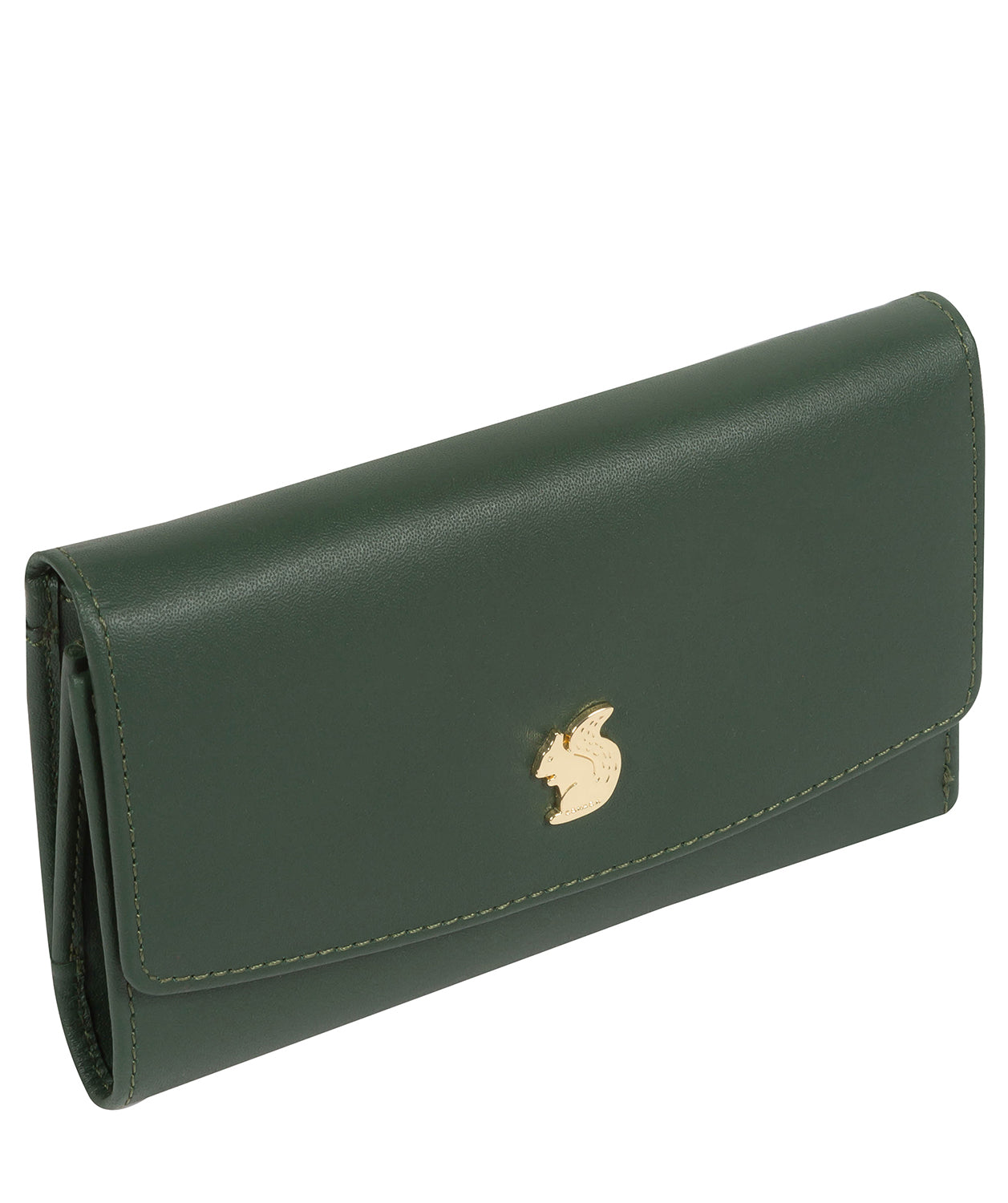 'Sherry' Evergreen Leather Tri-Fold Purse