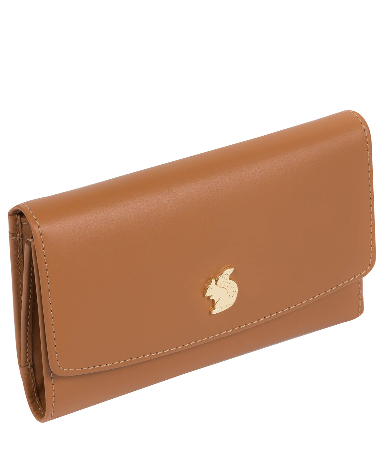 'Sherry' Saddle Tan Leather Tri-Fold Purse